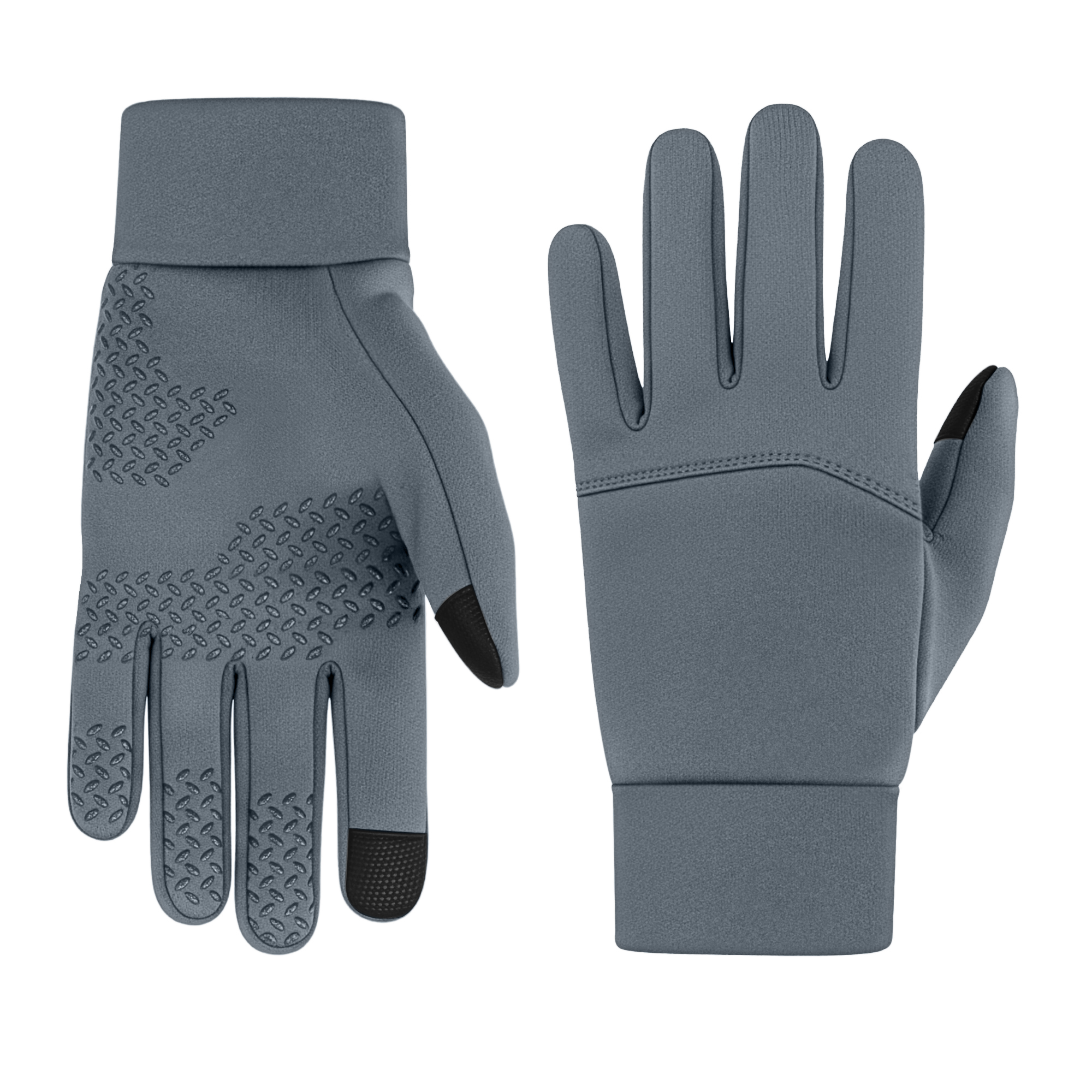 Gants de sport gris foncé, antidérapants et compatibles écran tactile