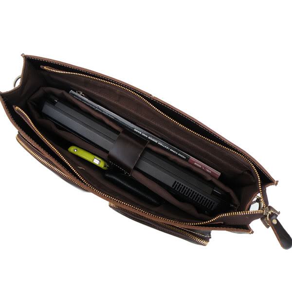 Cognac Vintage Leather Bag - 4