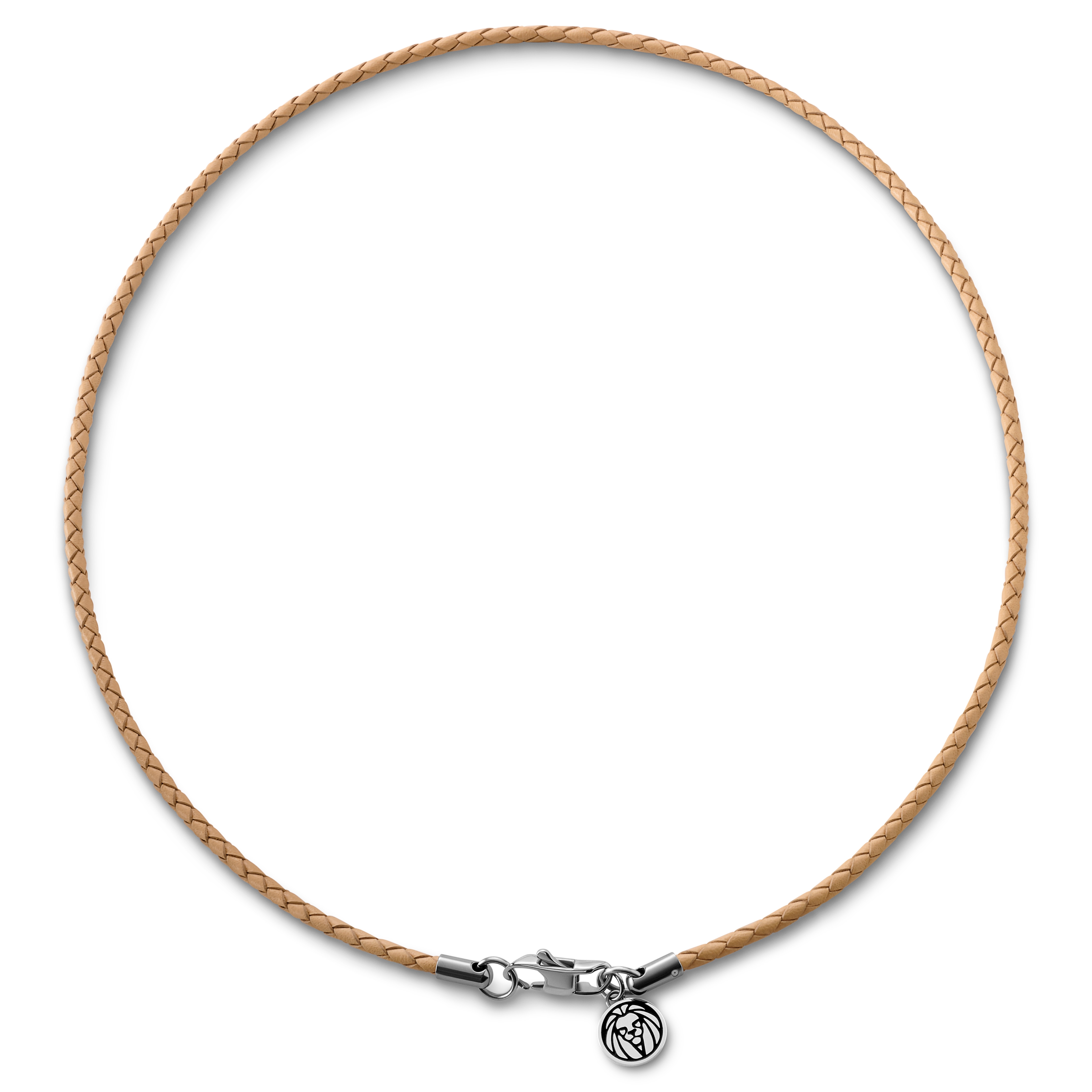 Tenvis | 3 mm Sandfärgat Läderhalsband - 3