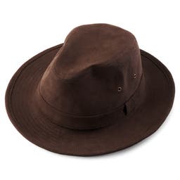 Lacuna | Sombrero fedora de denim marrón