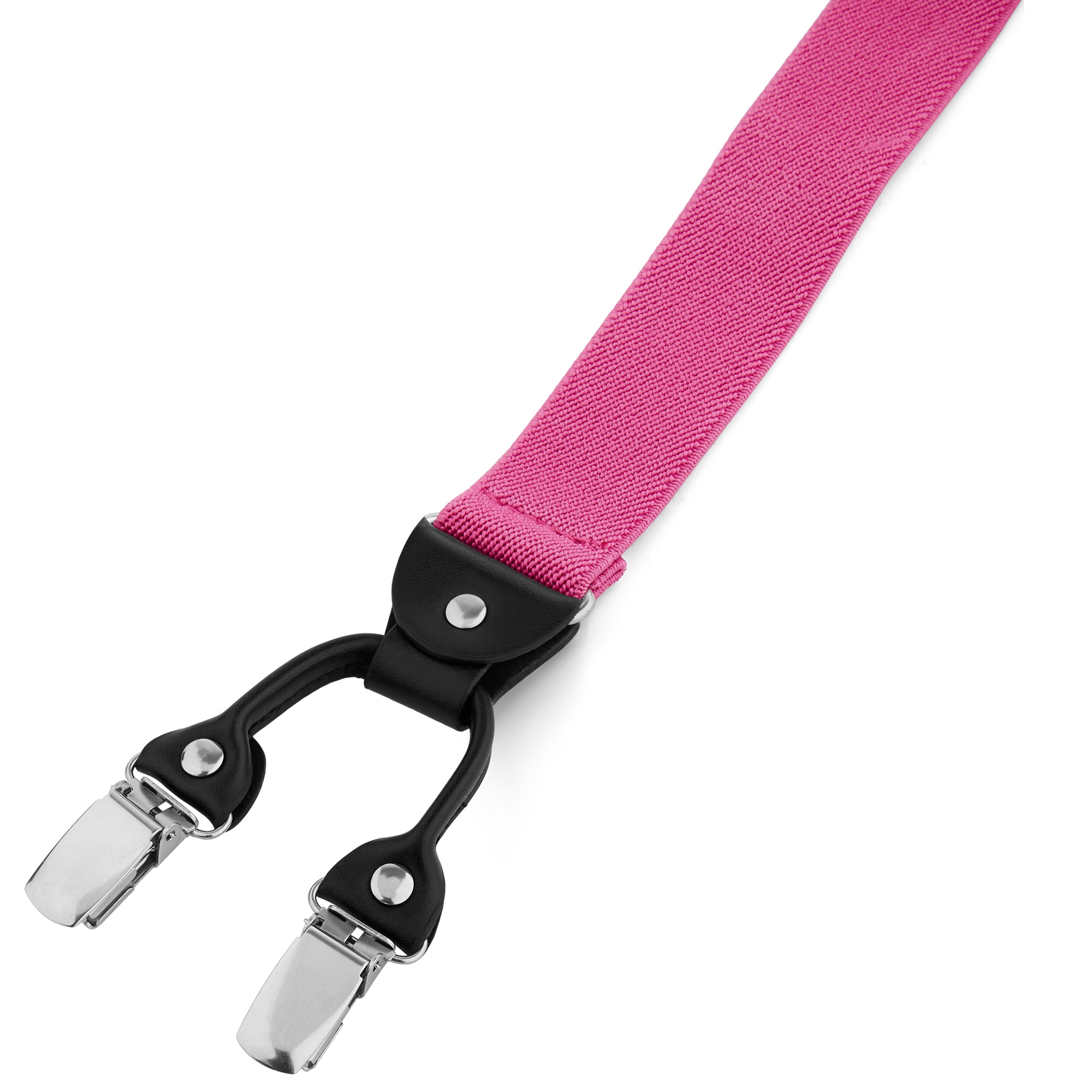 Тесни тиранти в цвят фуксия с клипс - 2