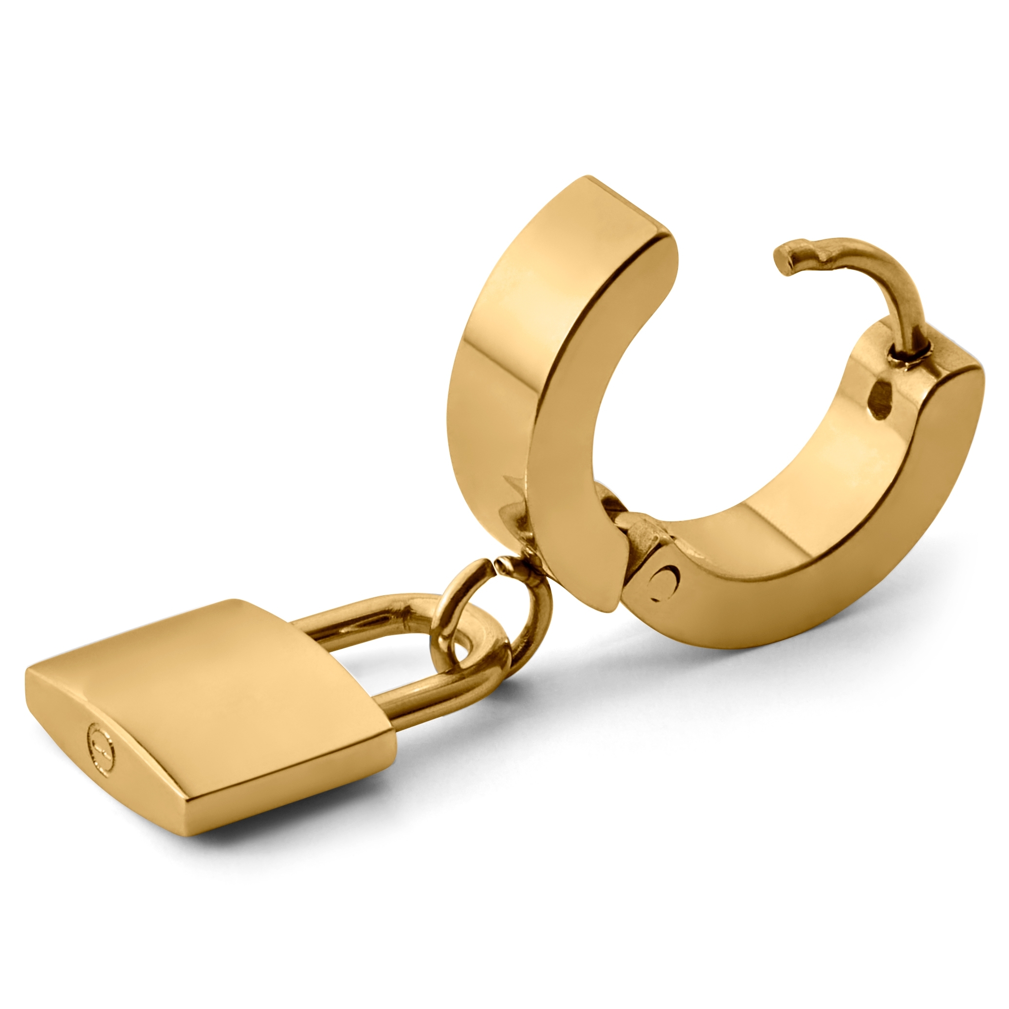 Floyd | Gold-Tone Padlock Hoop Earring - 2