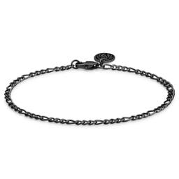 Essentials | 2 mm Gunmetal Black Figaro Chain Bracelet