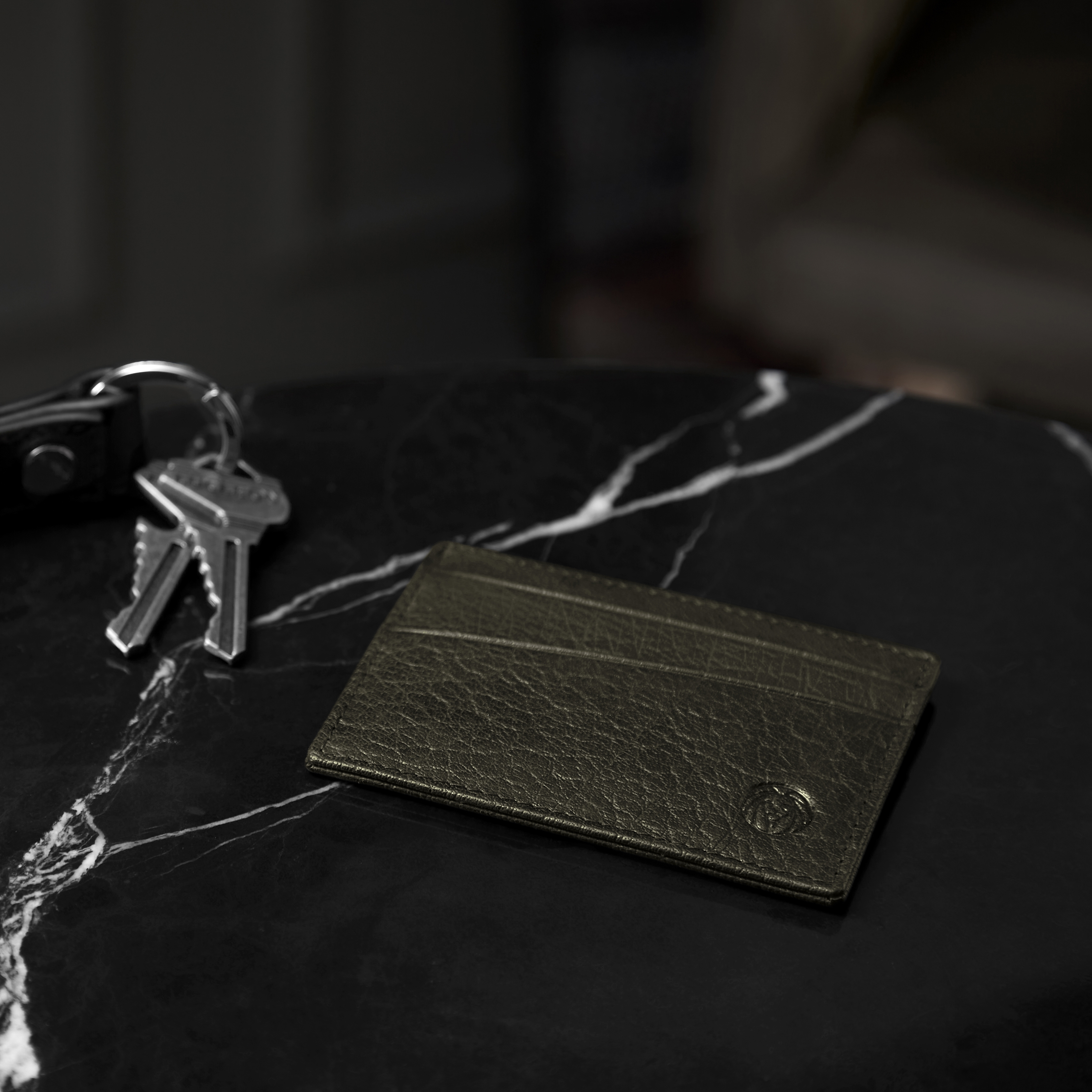 Mini Porta-cartões em Pele Verde Azeitona RFID Montreal  - 3