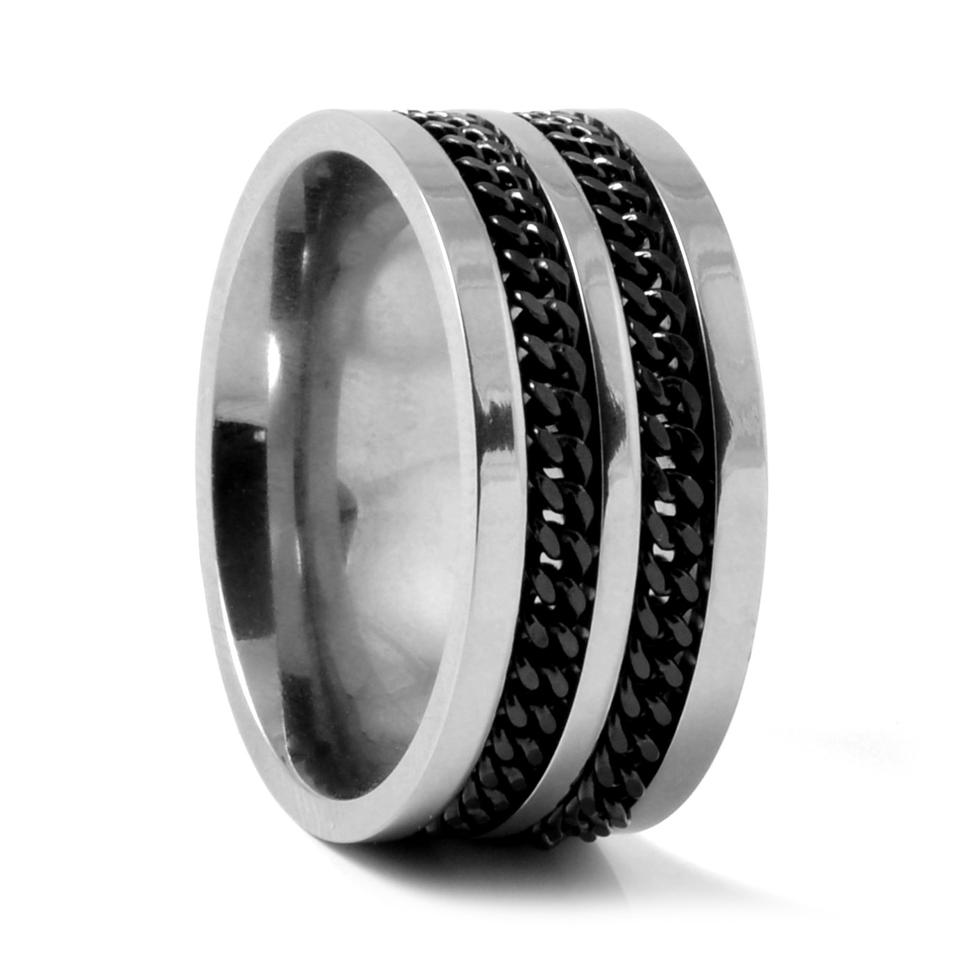 Δαχτυλίδι Τιτανίου με Διπλή Αλυσίδα - 1