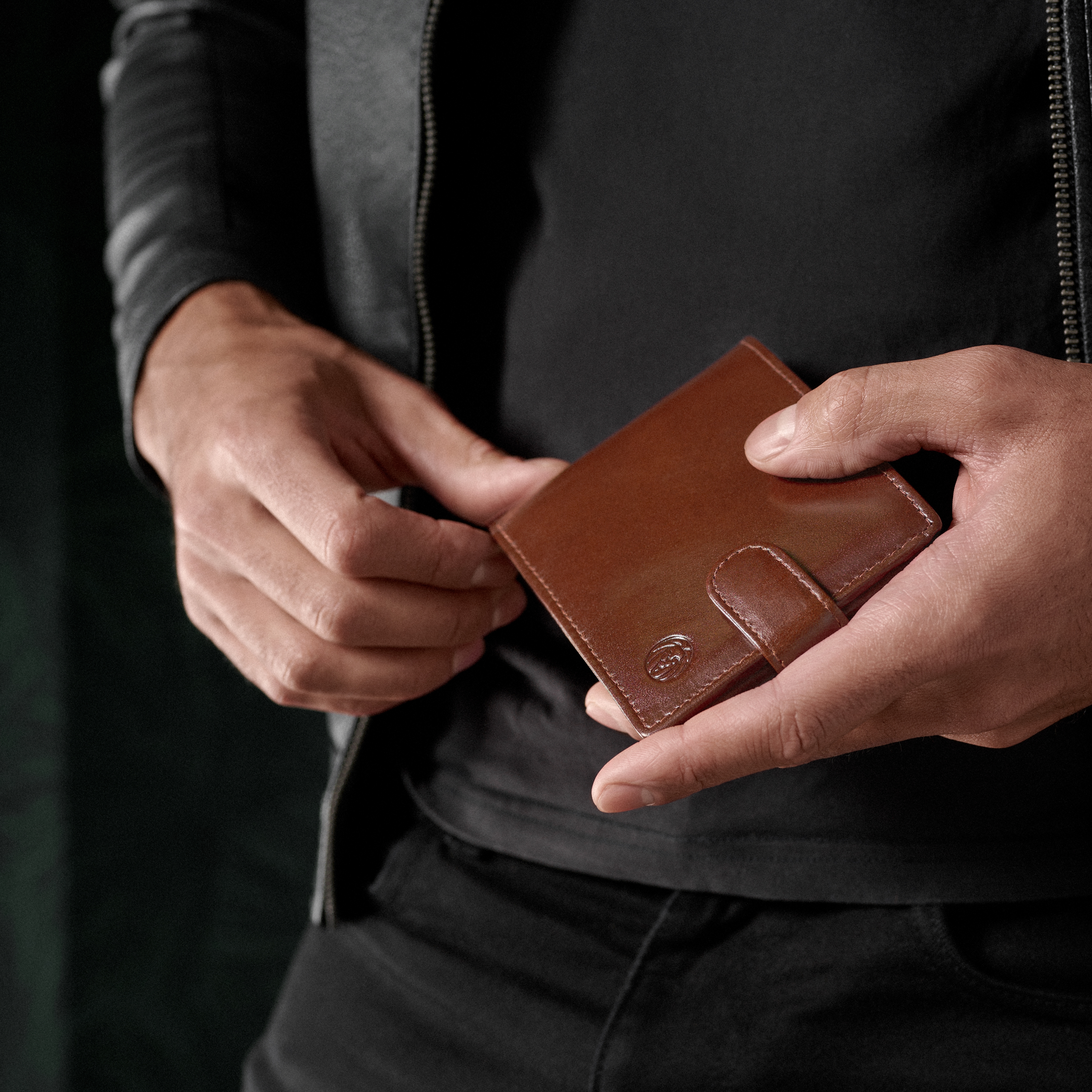 Hellbraune Ergonomische Jasper Leder Geldbörse - 2