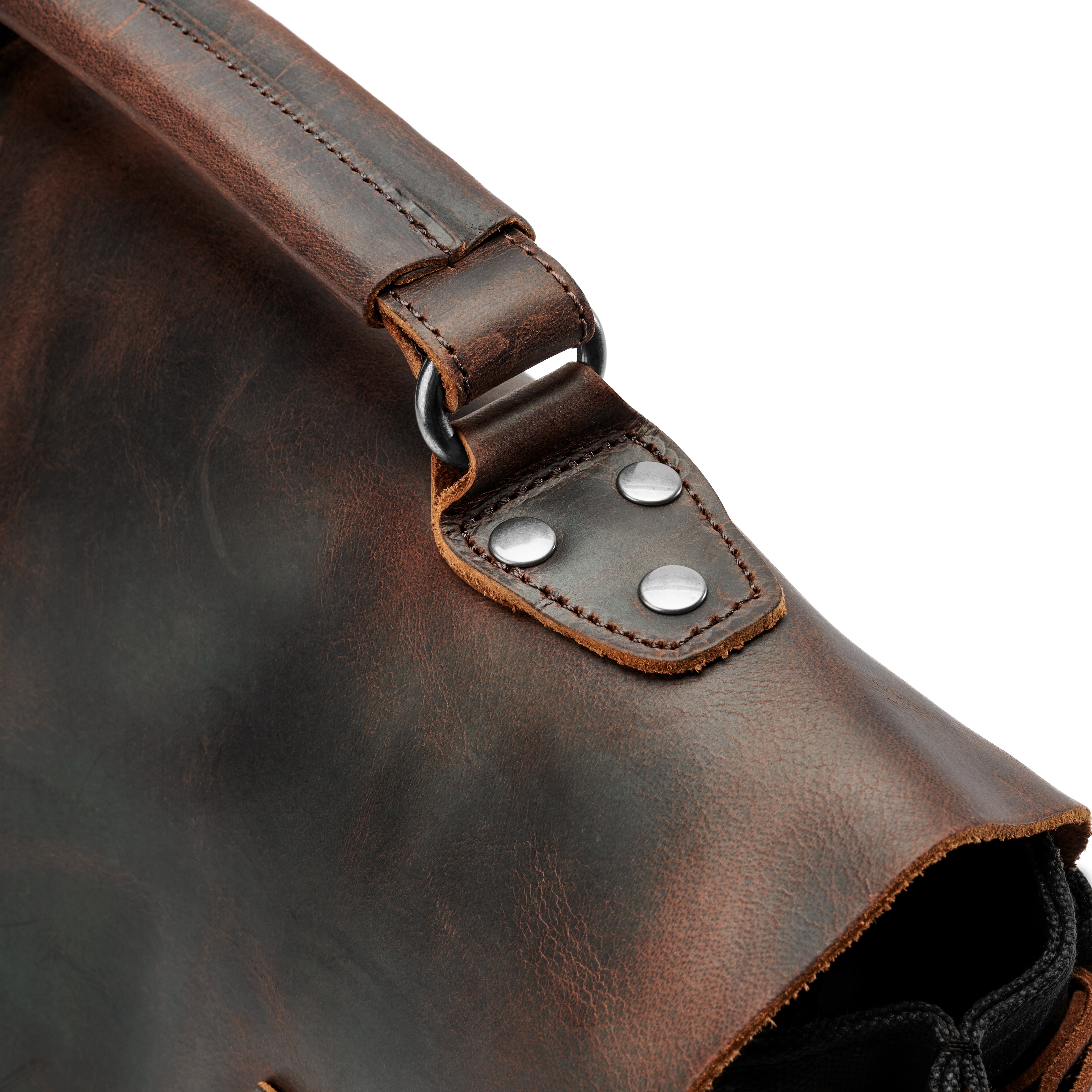 Черна ретро куриерска чанта - 6