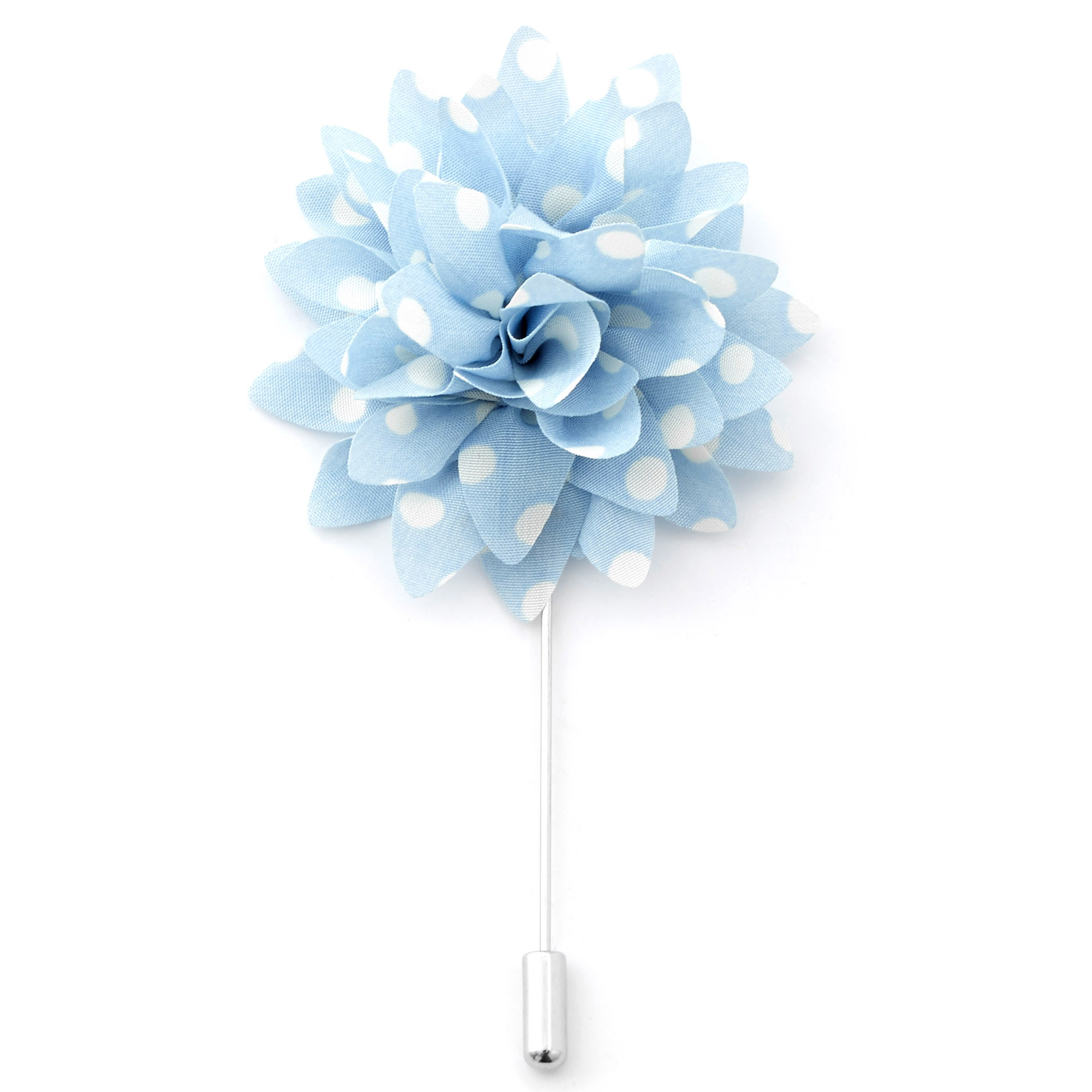 Blaue Gepunktete Blumen Reversnadel - 1