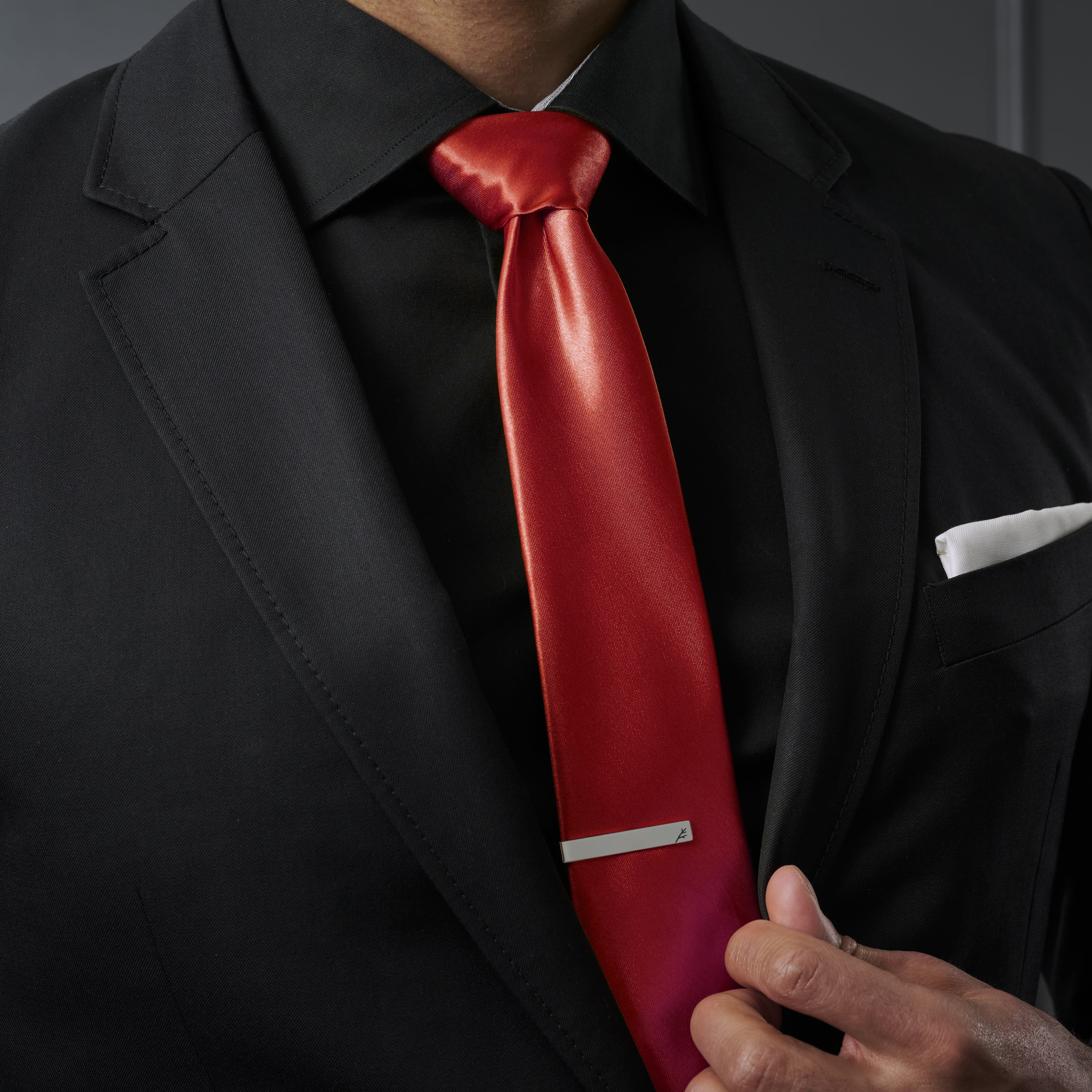 Fényes vörös egyszerű nyakkendő - 8 cm - 3
