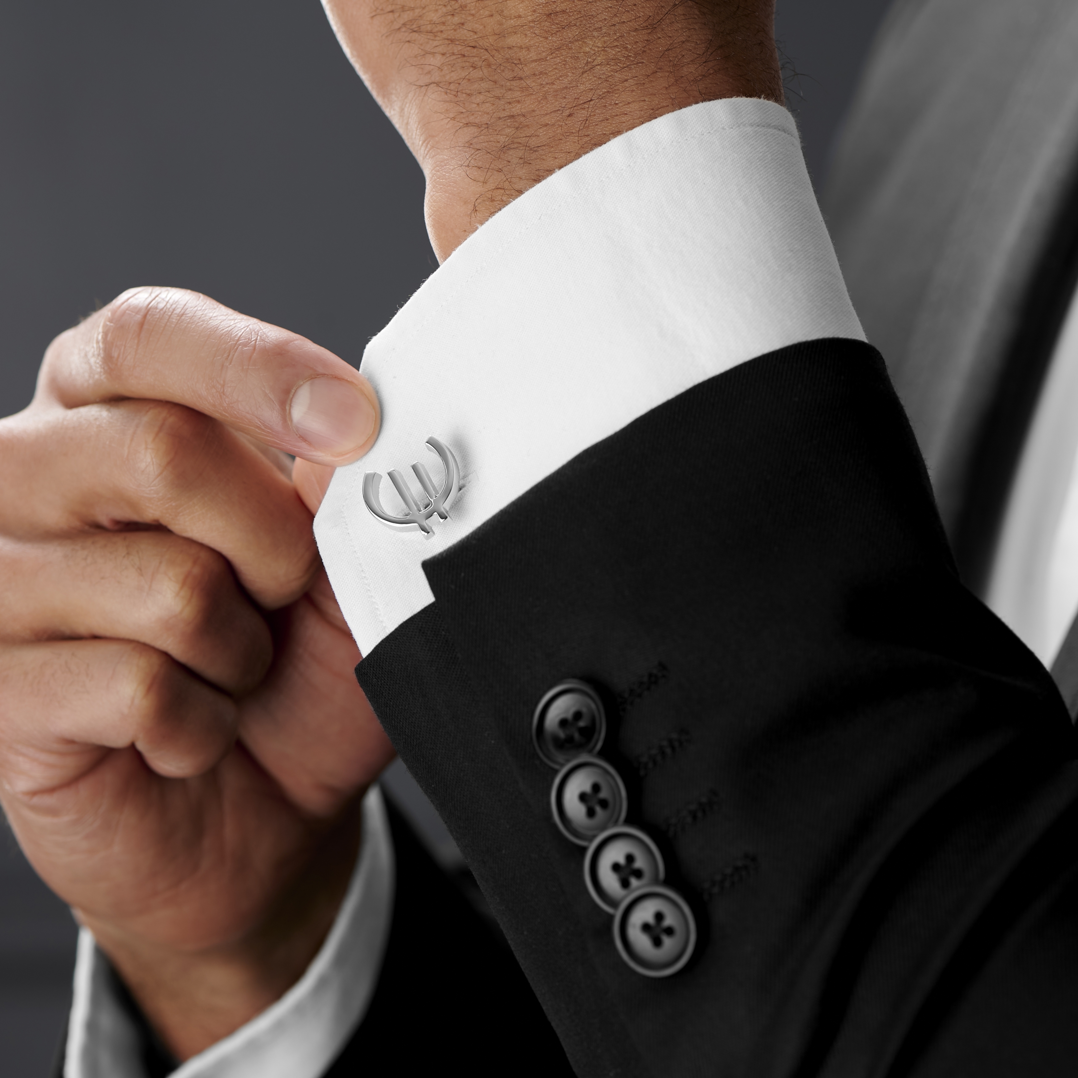 Spinki do mankietów z motywem euro  - 3