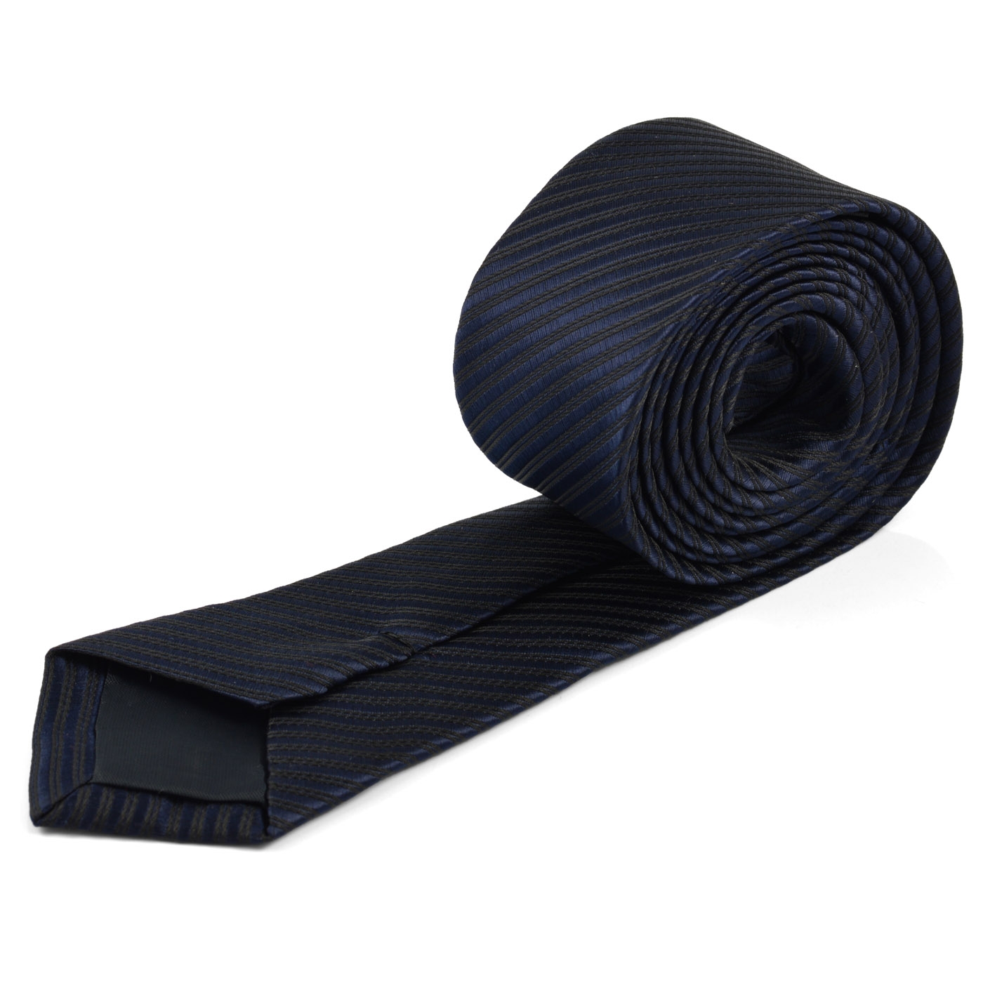 Dunkelblaue gestreifte Krawatte - 2