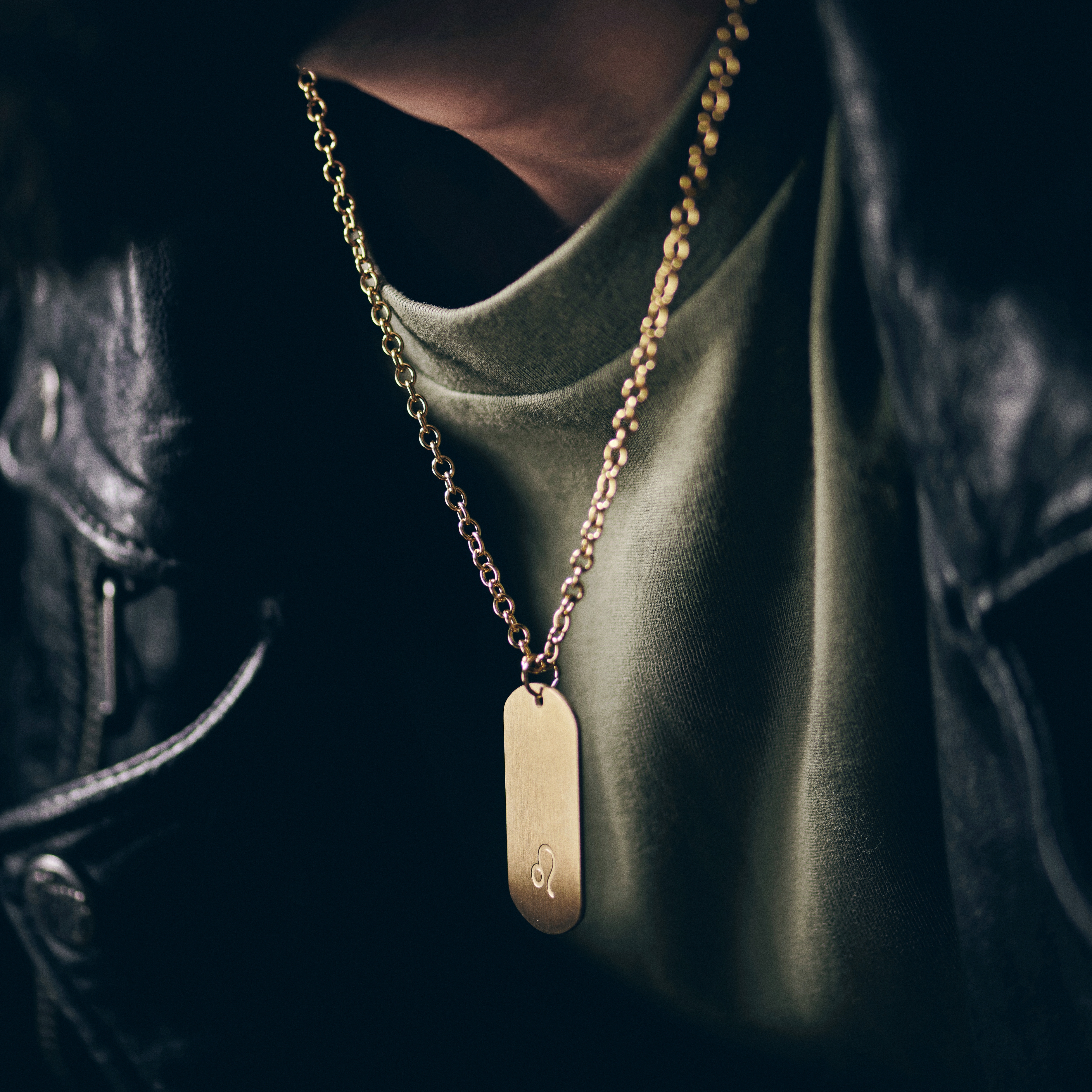 Lejonets Stjärntecken Guldfärgat Stålhalsband - 2