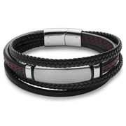 Sølvtonet og Rødt ID-armbånd av Rustfritt Stål Sølvtonet og Rødt ID-armbånd av Rustfritt Stål