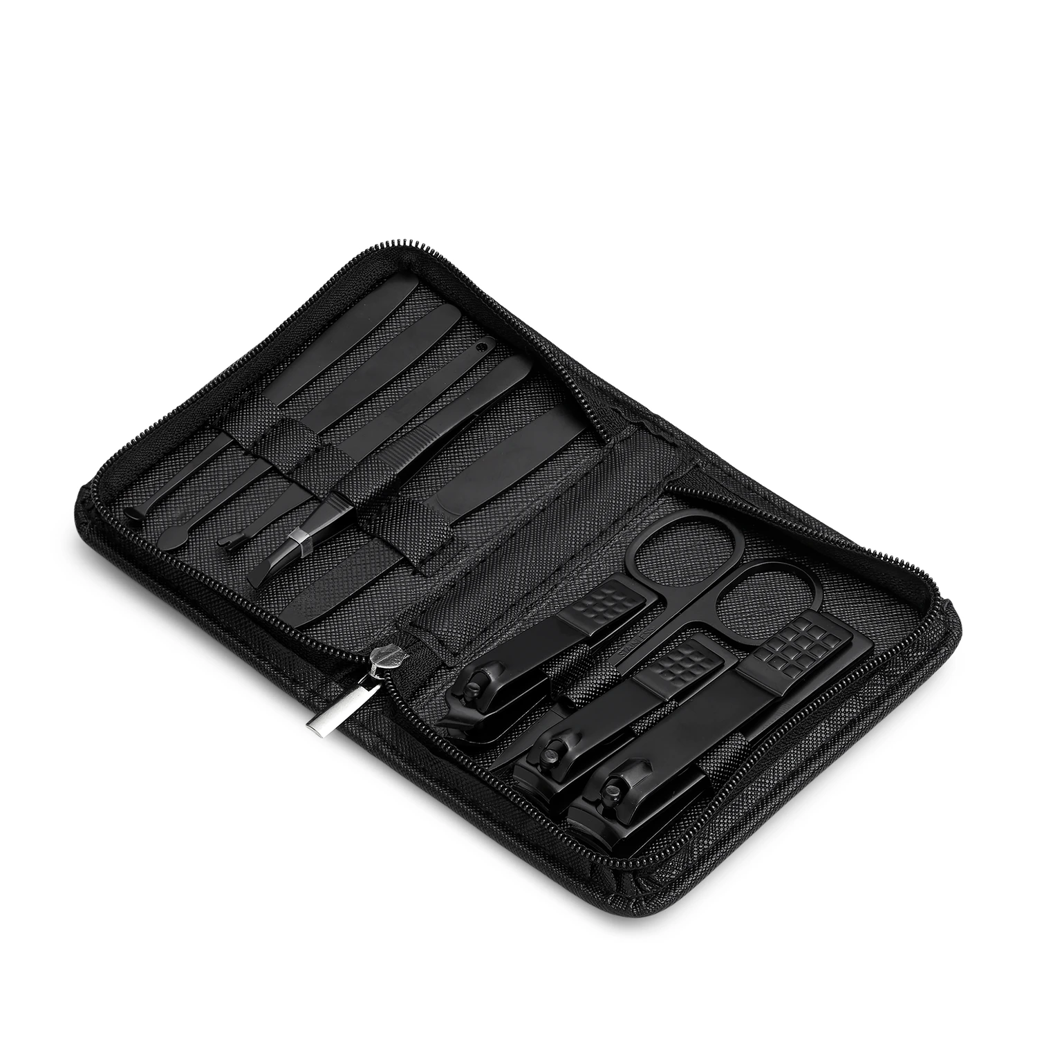 Set de manicura deluxe negro de acero inoxidable Set de manicura deluxe negro de acero inoxidable
