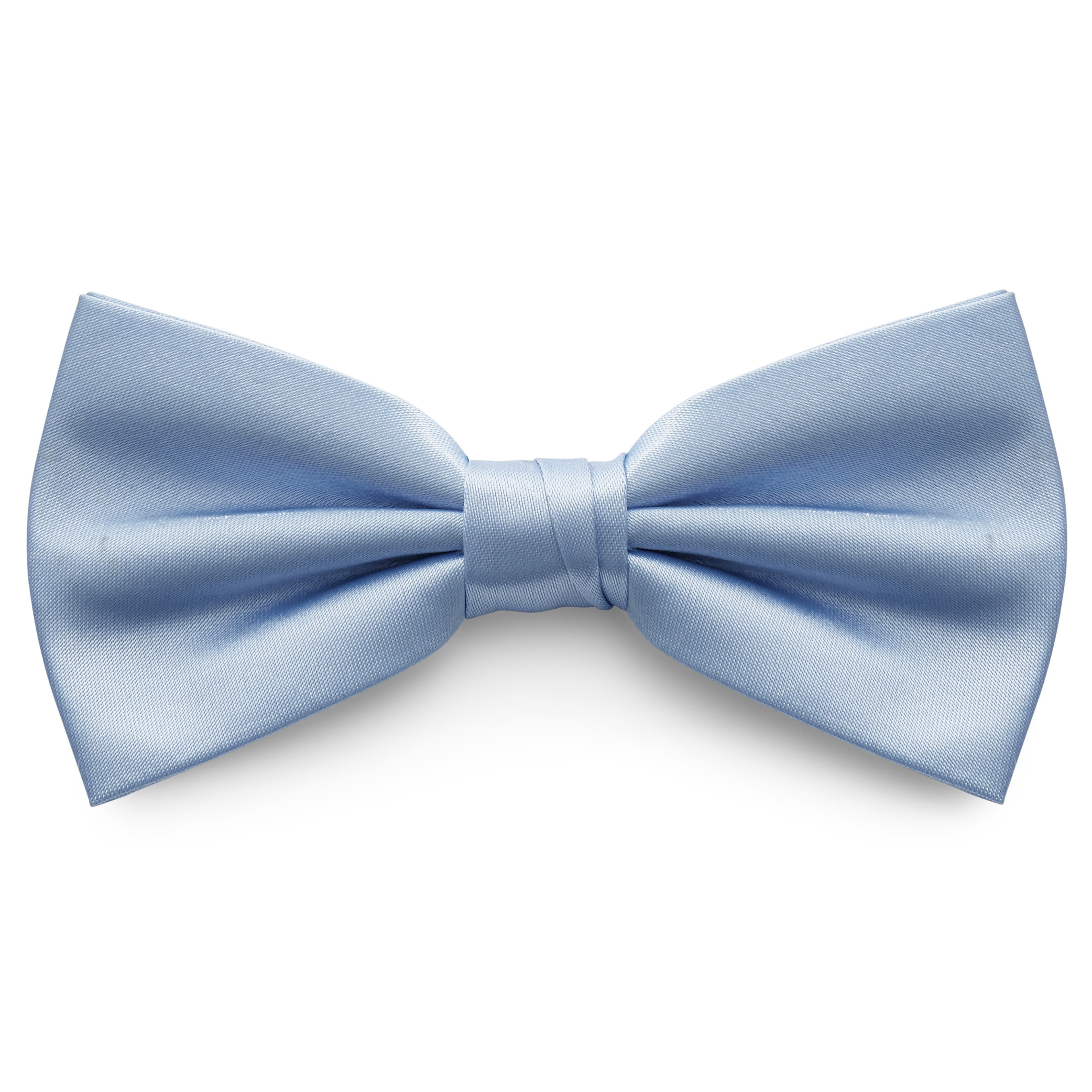Shiny Baby Blue Basic Pre-Tied Bow Tie