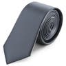 Графитена тясна сатенена вратовръзка 6 см