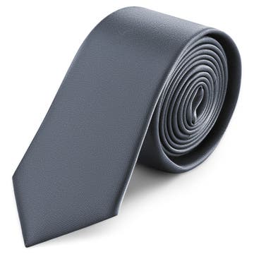 6 cm saténová úzka kravata v grafitovej farbe