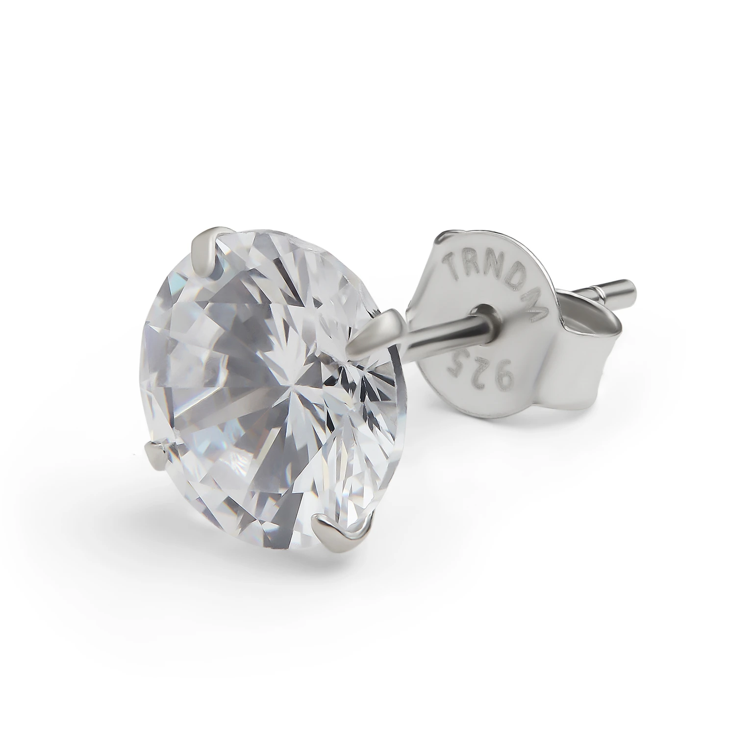 Nova | Orecchino rotondo da 8mm in argento sterling 925 con zirconia Premium 7A Nova | Orecchino rotondo da 8mm in argento sterling 925 con zirconia Premium 7A