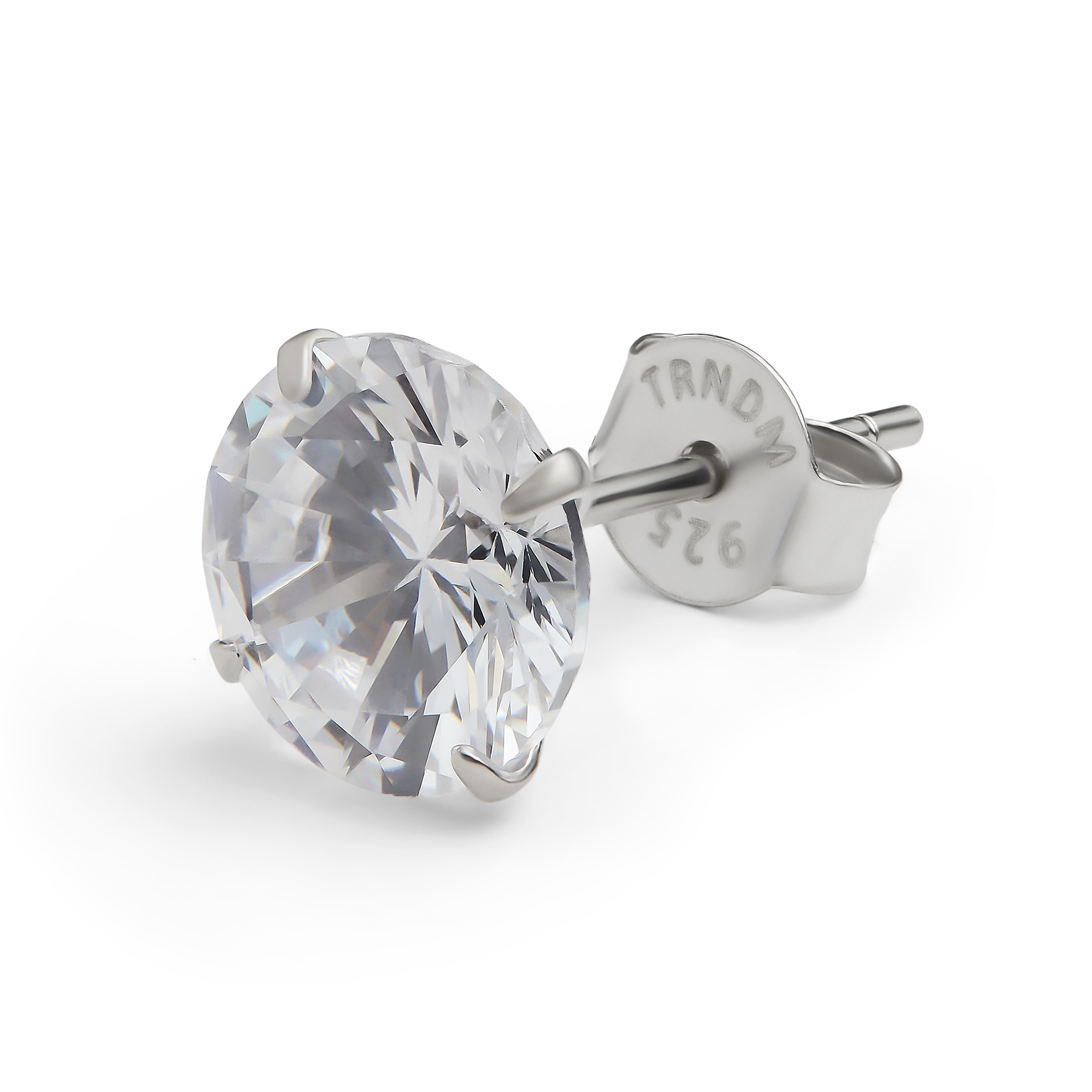 Nova | 925 Sterling Silver Round 7A Premium Zirconia Earring - 8mm Nova | 925 Sterling Silver Round 7A Premium Zirconia Earring - 8mm