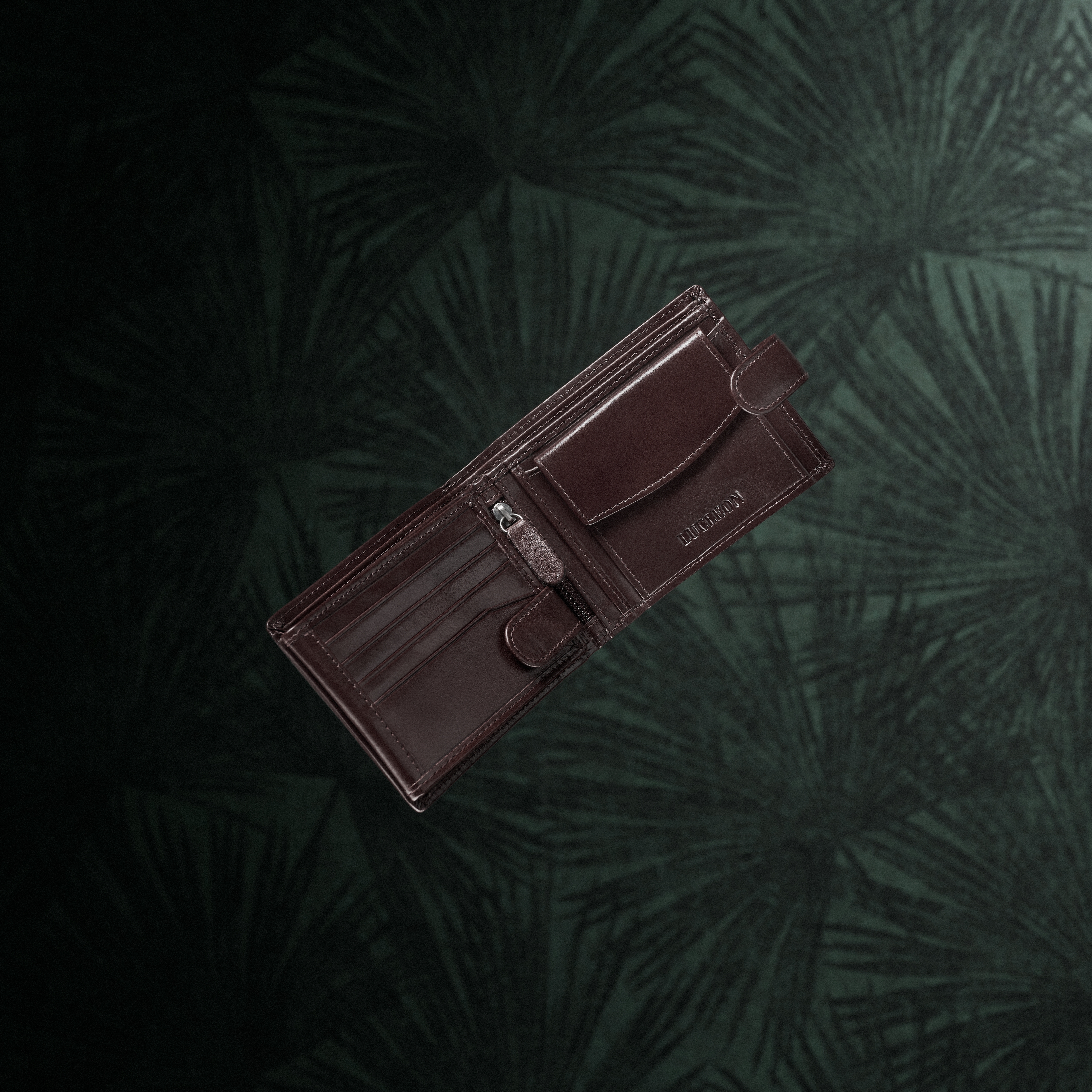 Тъмнокафяв практичен кожен портфейл Jasper - 4