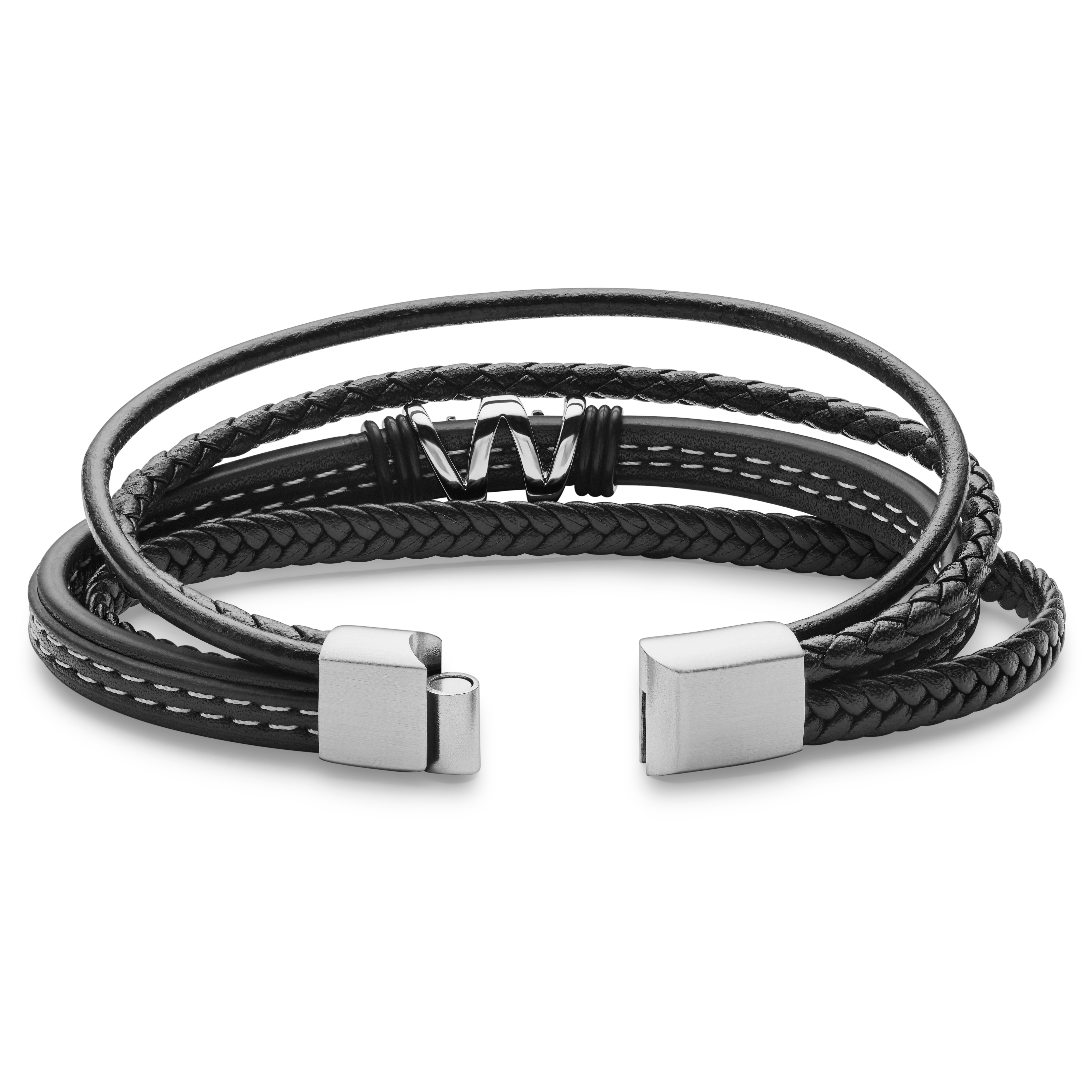 Armbånd av PU-lær og Sølvtonet Drageklo av Rustfritt Stål - 2