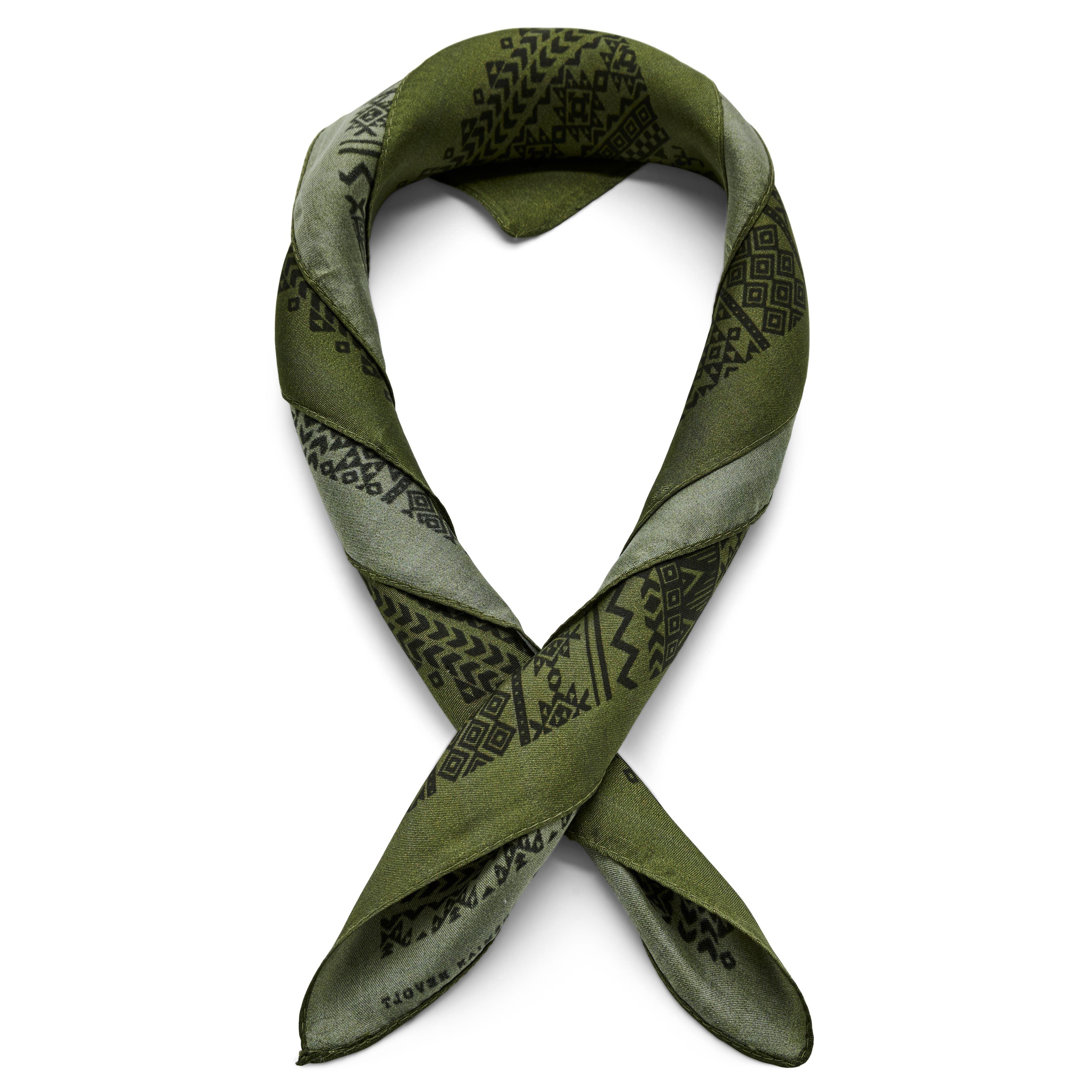 Brux | Green & Black Patterned Silk Neckerchief
