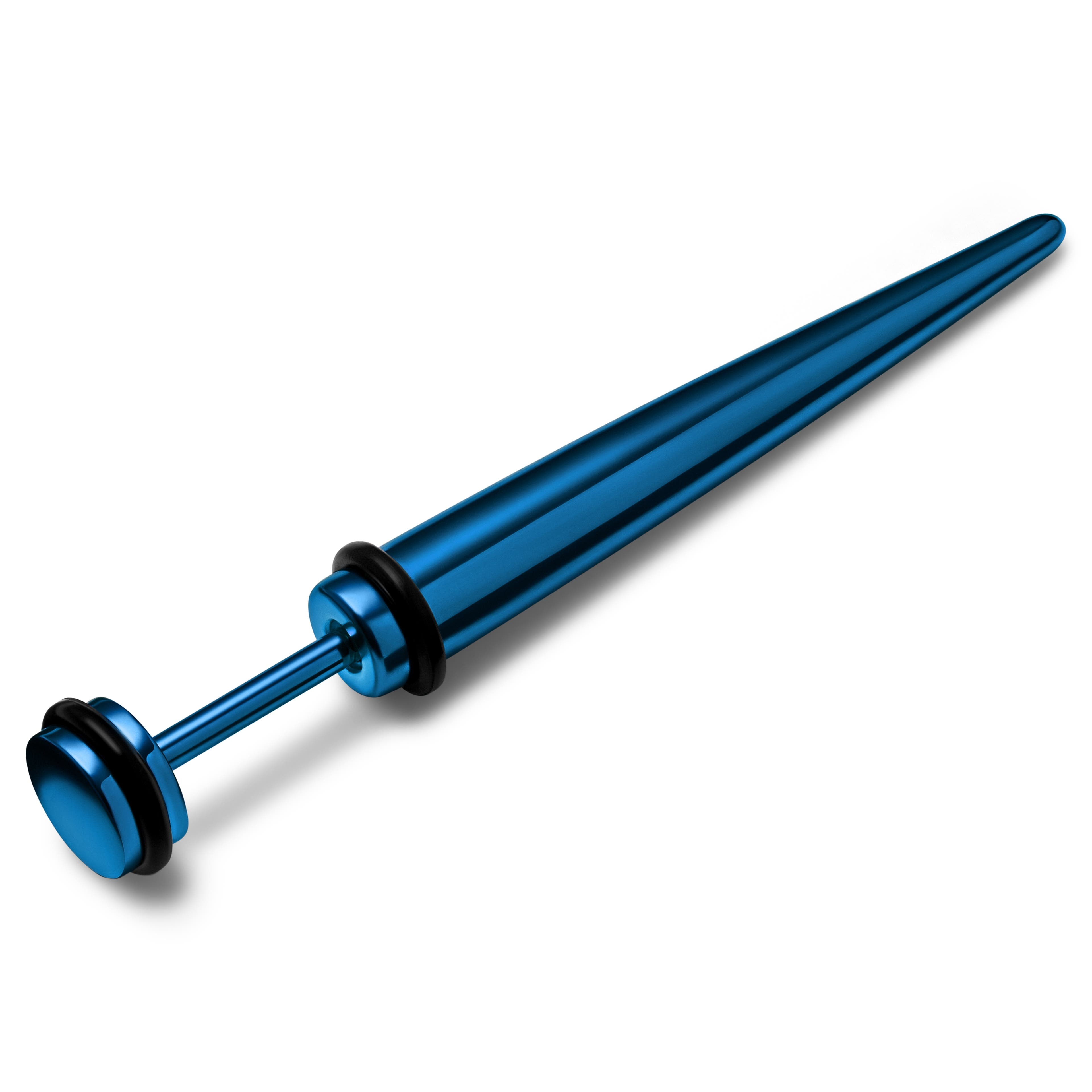Satago | 6mm modrá náušnice falešný taper z nerezové oceli