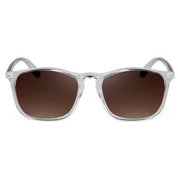 Слънчеви очила Walden с прозрачни рамки и кафяви стъкла