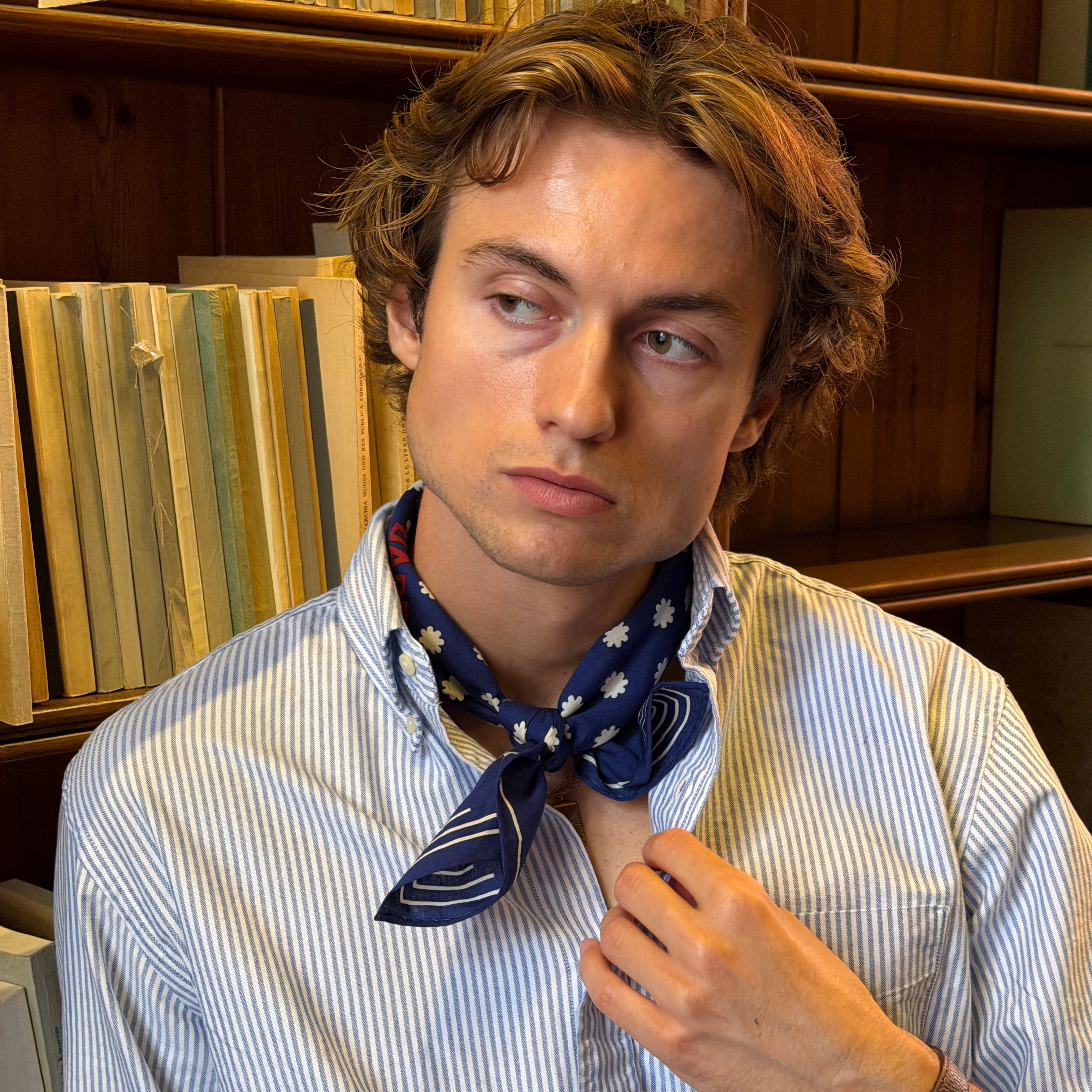 The Intro | Tengerészkék Western pamut bandana - 4
