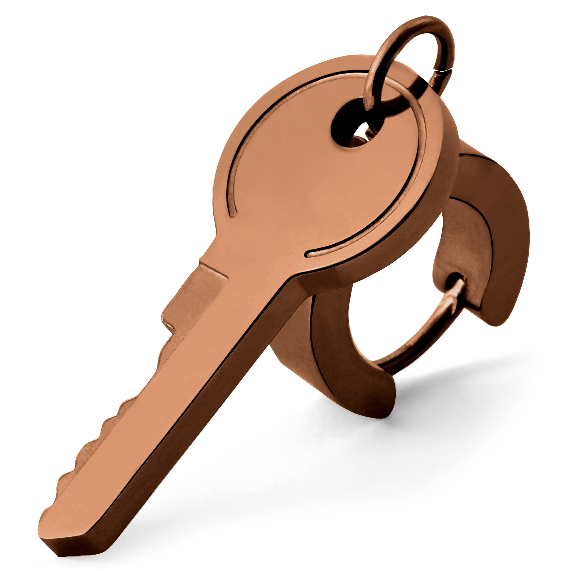 Floyd Kopparfärgat Ringörhänge med Nyckel-hängsmycke - 3