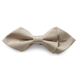 Shiny Champagne Basic Pointy Pre-Tied Bow Tie