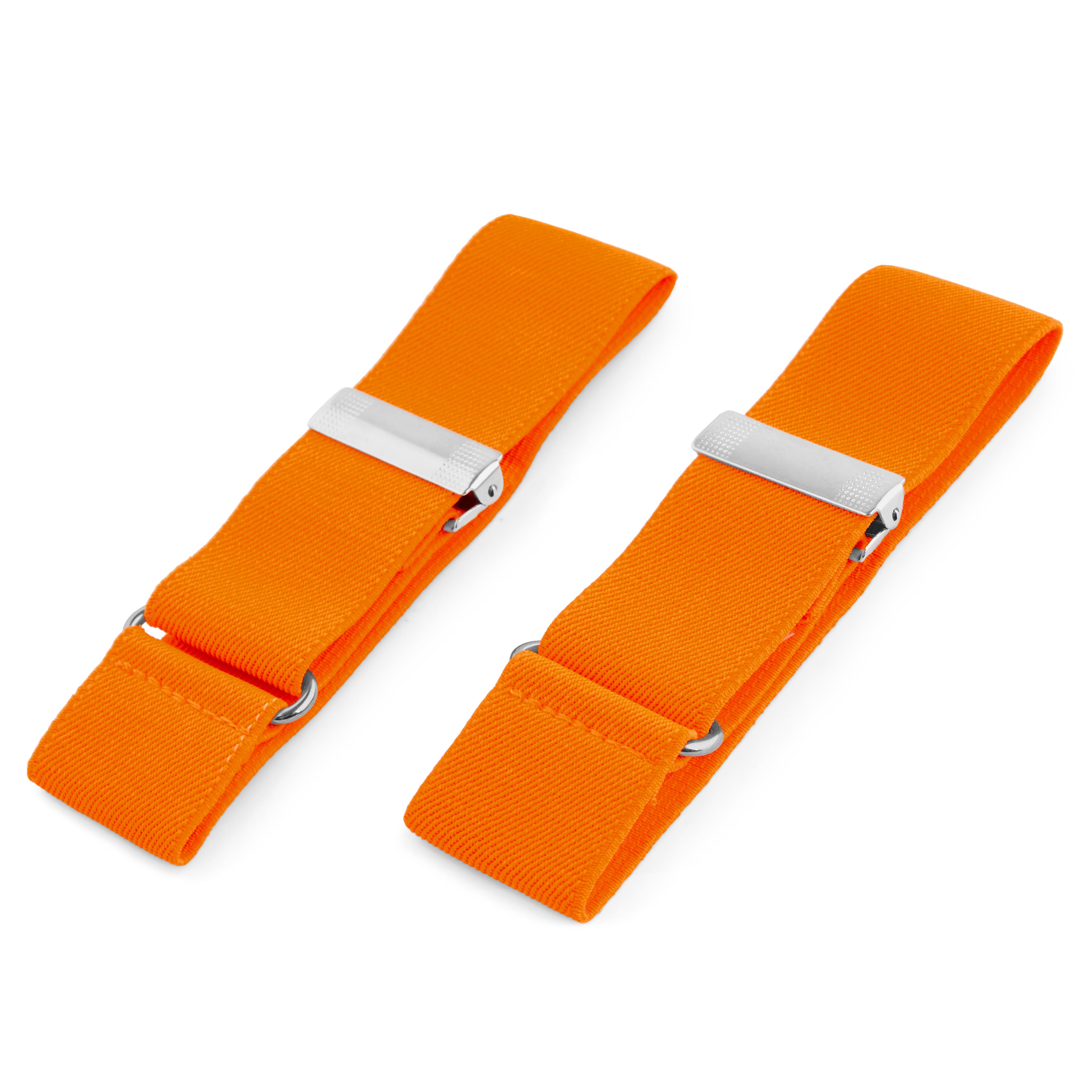Široké oranžové pásky na rukávy