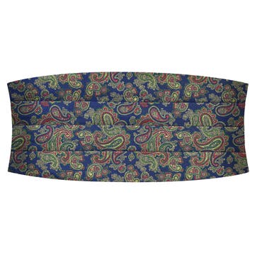 Colourful LIGHT BLUE PAISLEY Pattern Silk Cummerbund Colourful LIGHT BLUE PAISLEY Pattern Silk Cummerbund