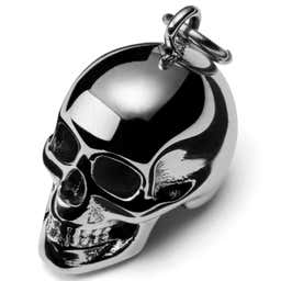 Silver-Tone Steel Skull Charm