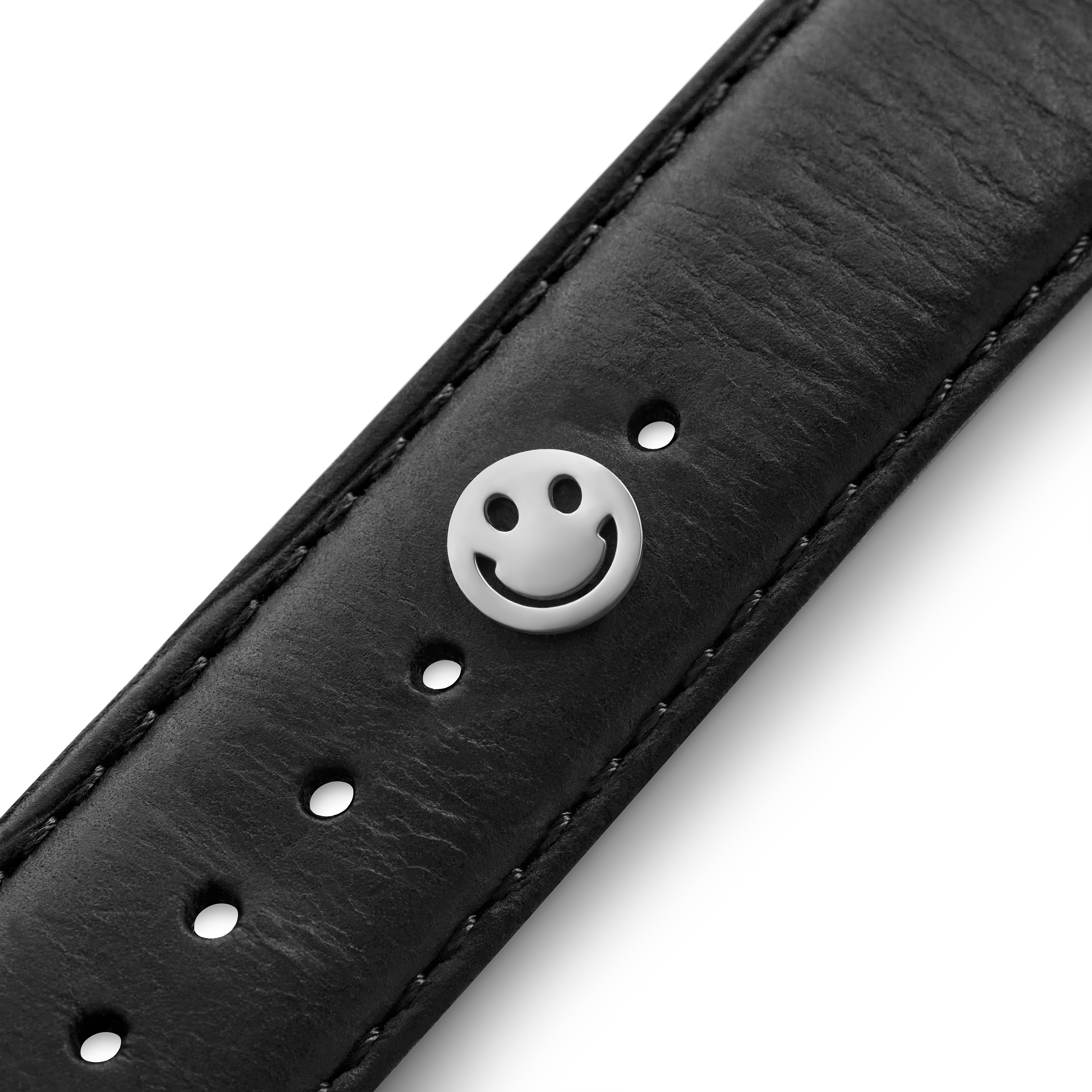 Silberfarbener Edelstahl Smiley Emoji Uhrenanhänger - 4