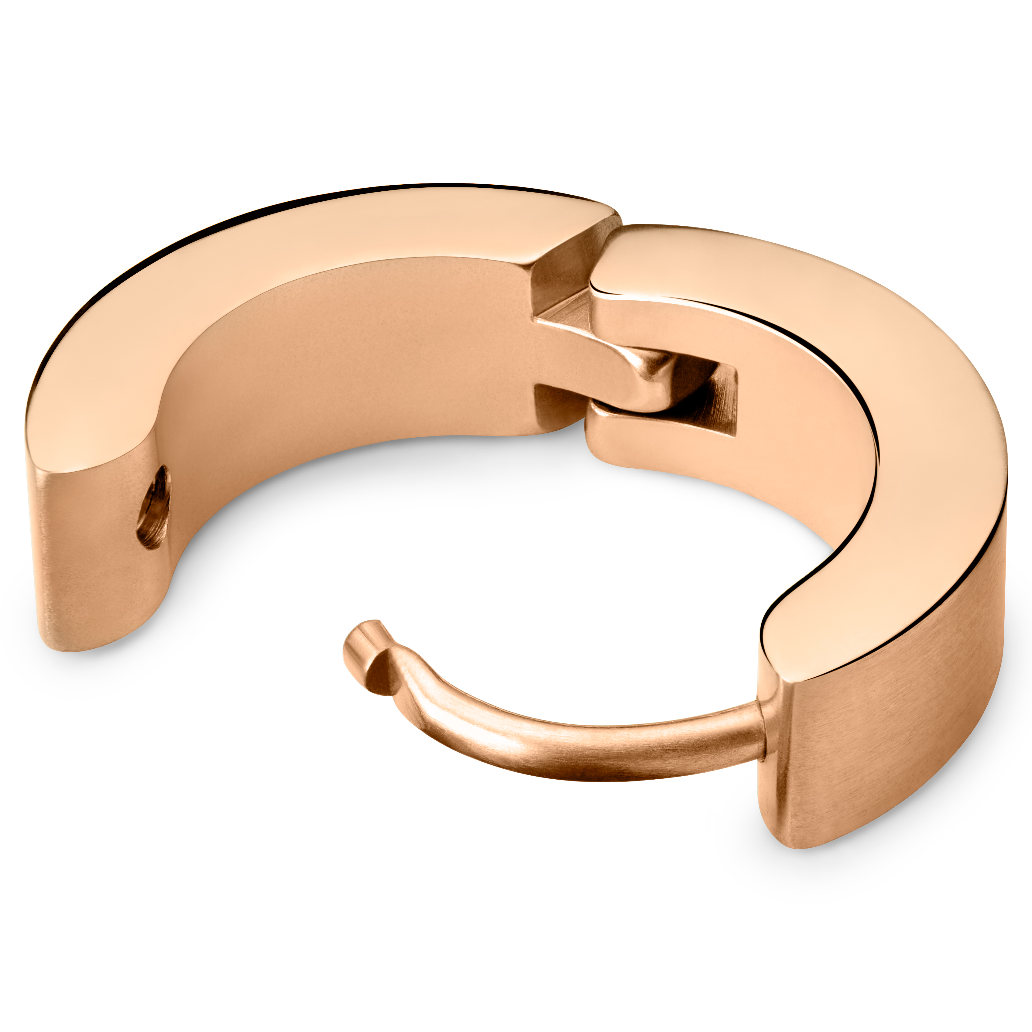 Platt Roséguldfärgat Ringörhänge - 4