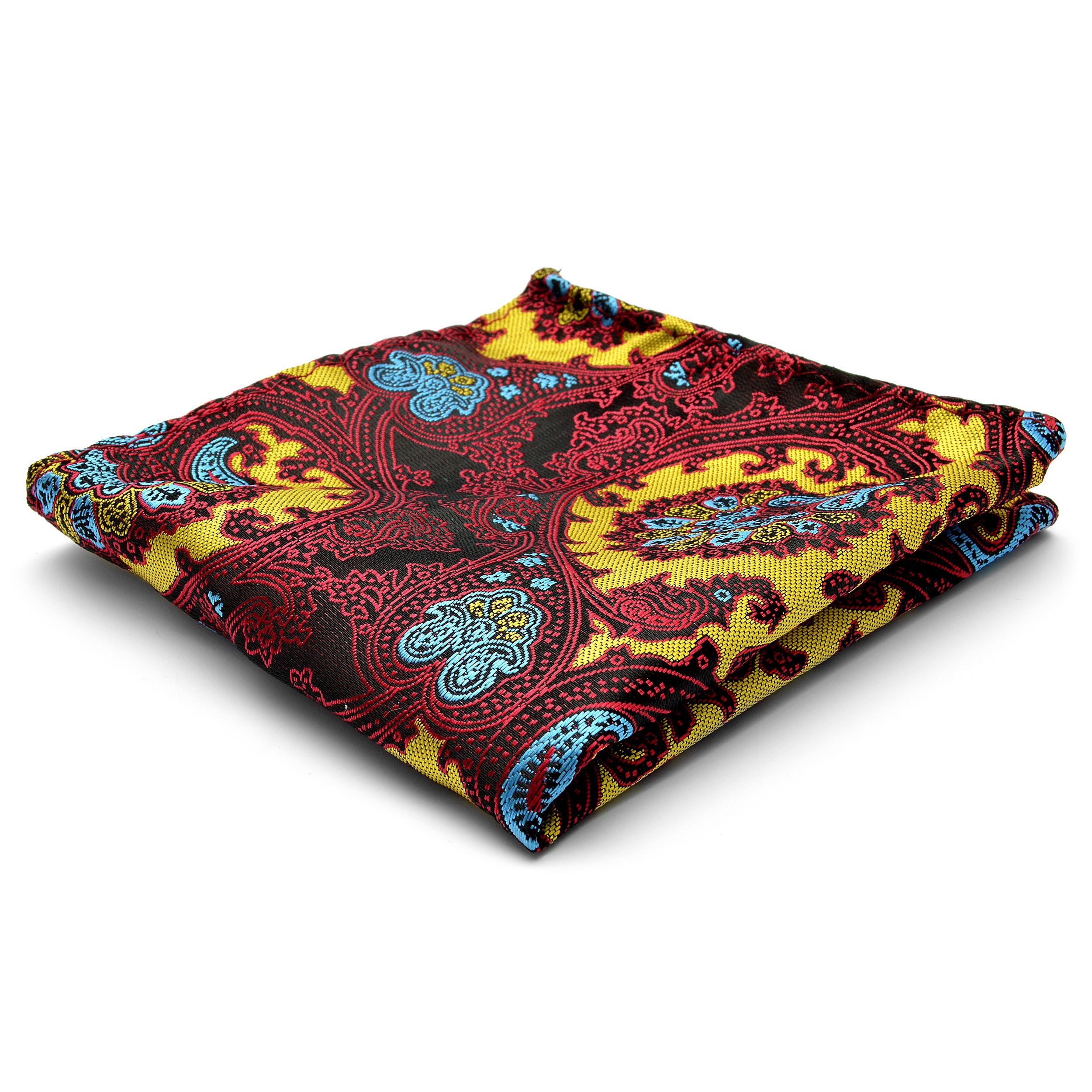 Bordeaux Mønstret Silke Lommeklud - 1