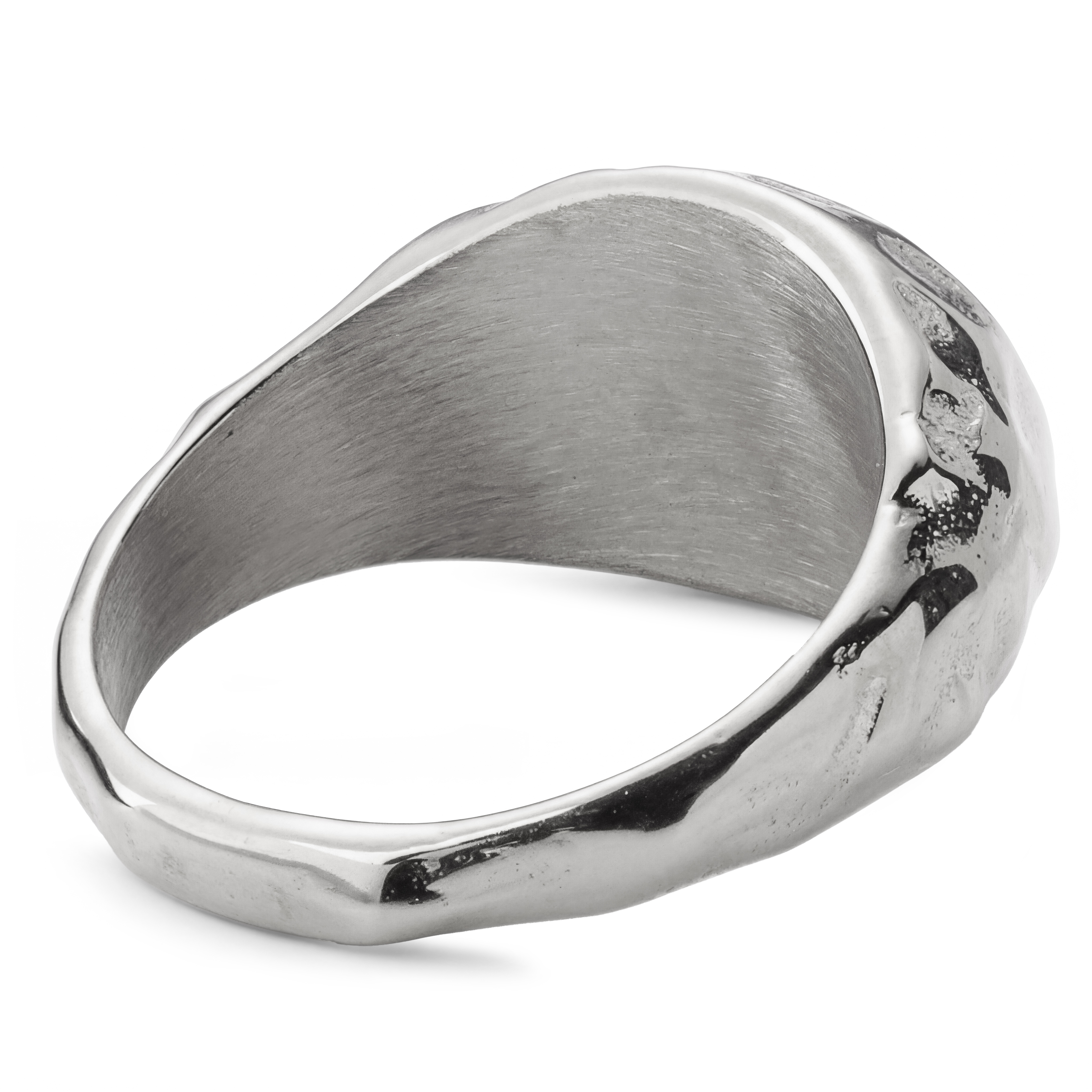 Magma | Chevalière en acier inoxydable argenté - 2