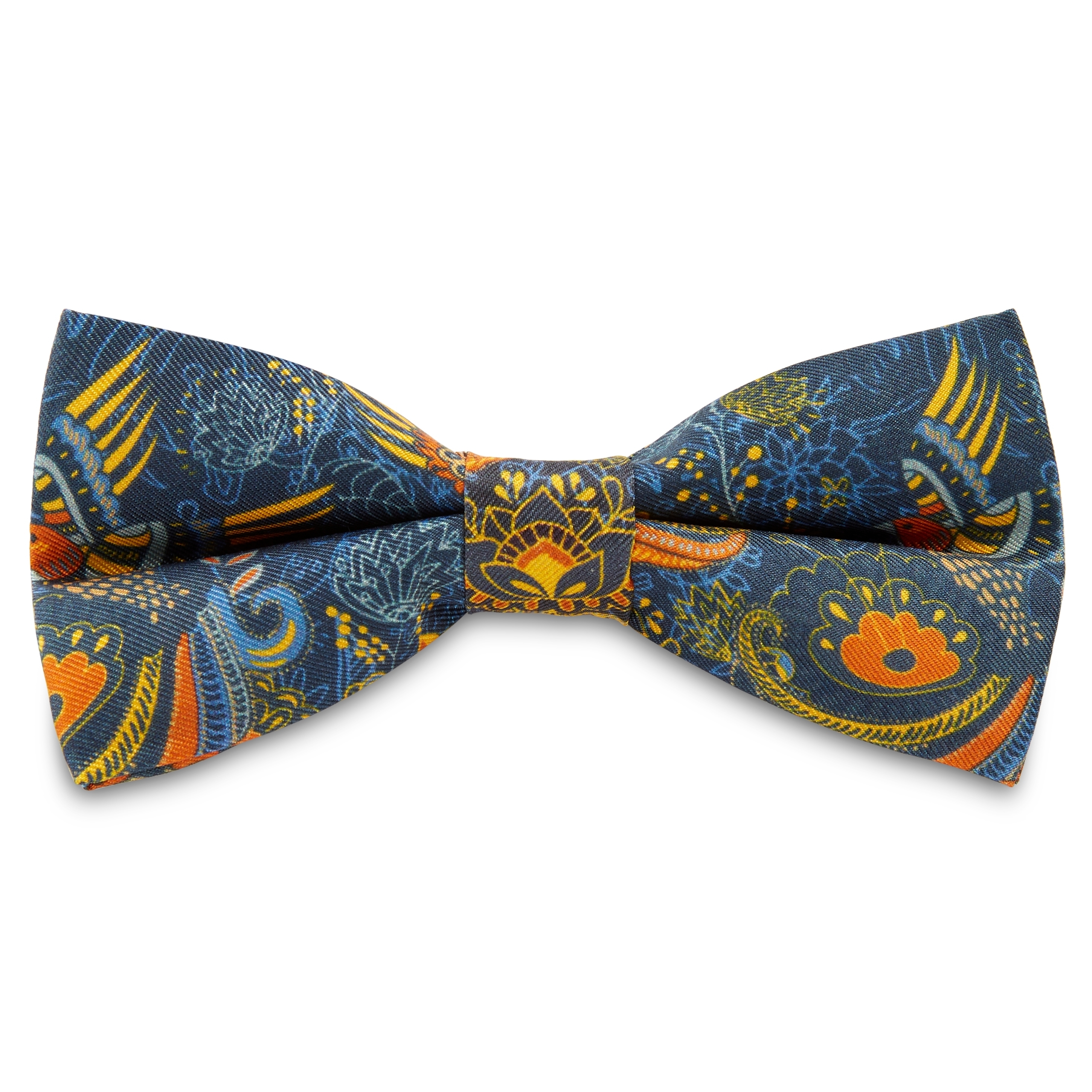 Blue Pre-Tied Silk Bow Tie and Black Braces Set - 3