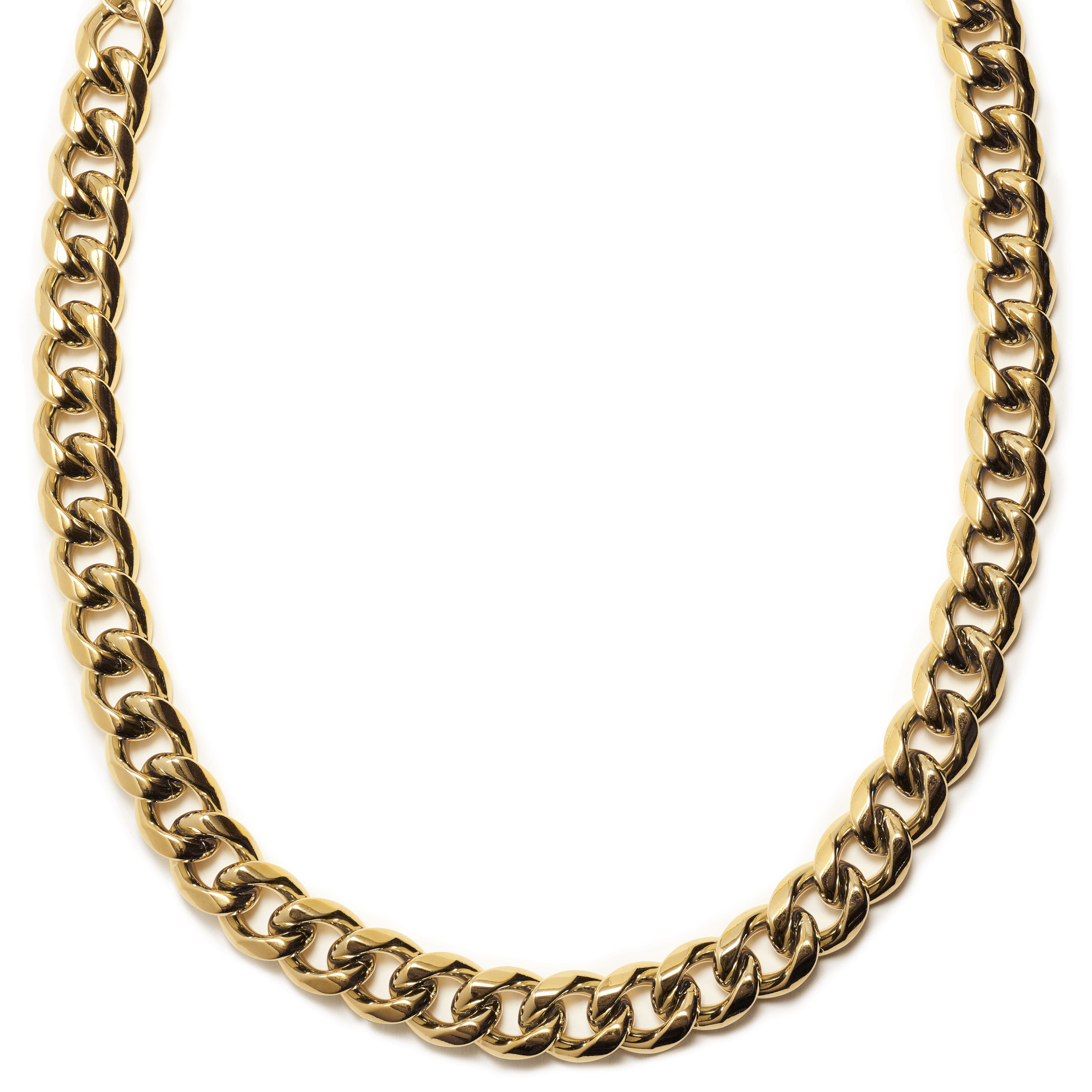 18 mm oceľový retiazkový náhrdelník v zlatej farbe