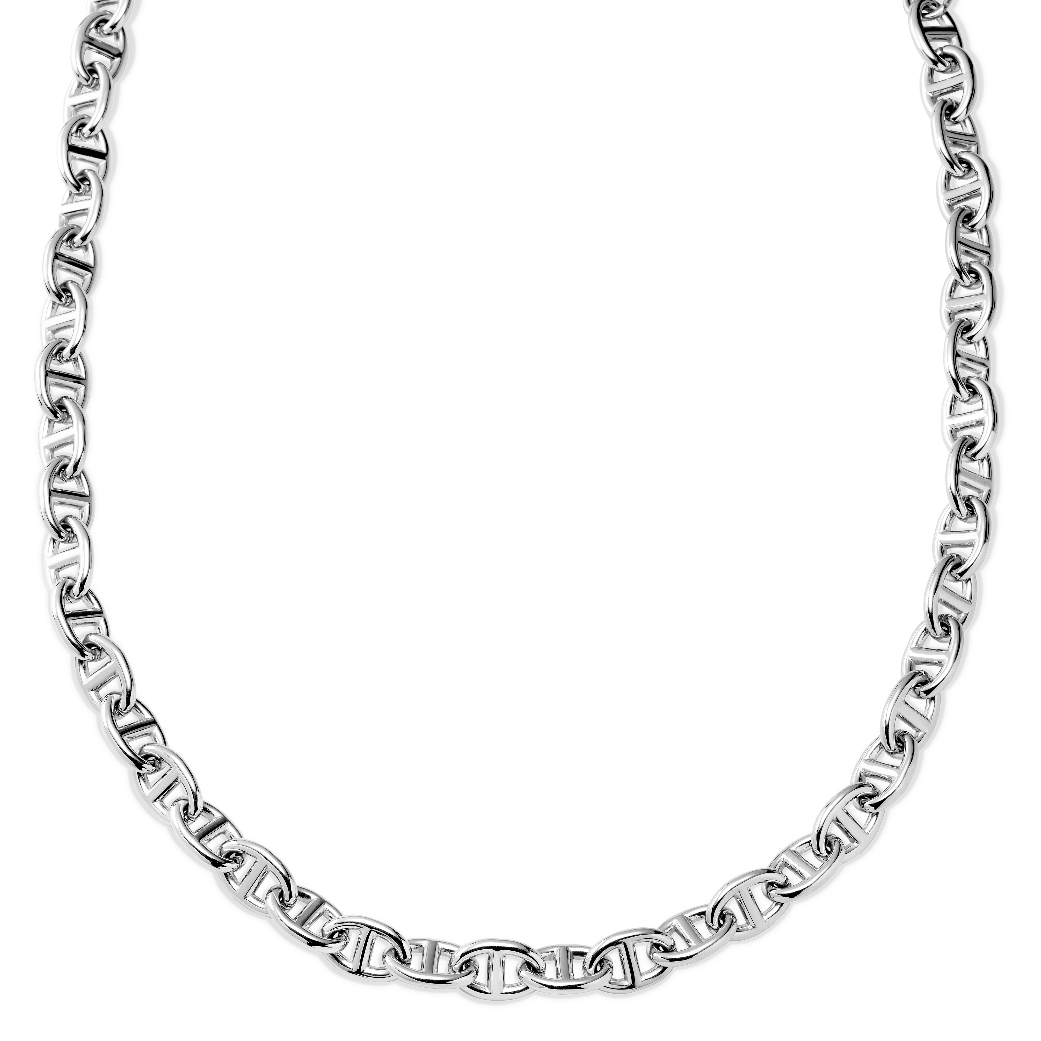 New Classics | Ezüst tónusú rozsdamentes acél malacorr láncszemes T-kapcsos nyaklánc