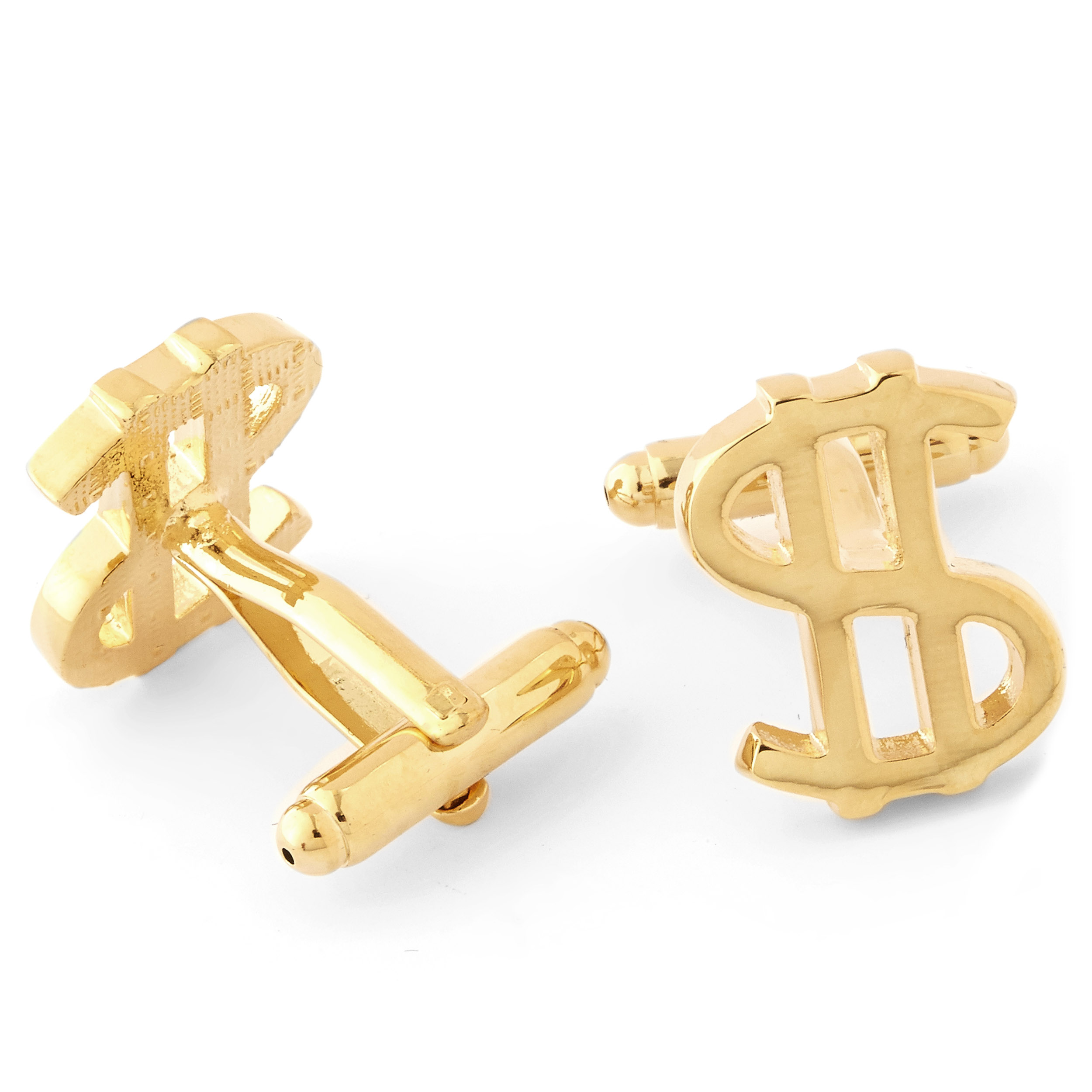 Guldfärgade Dollartecken Manschettknappar - 2