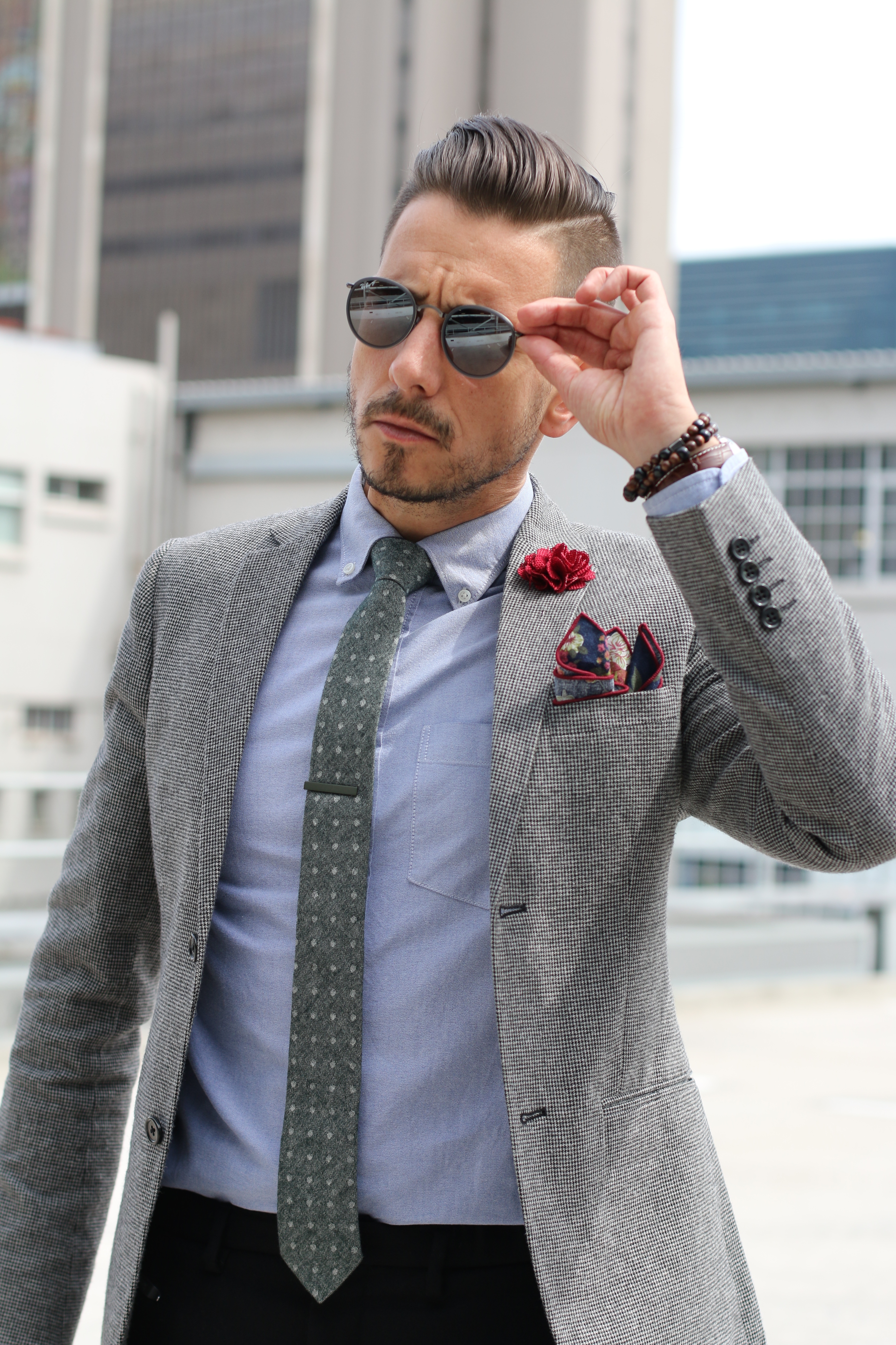 Blåblommig Näsduk - 5