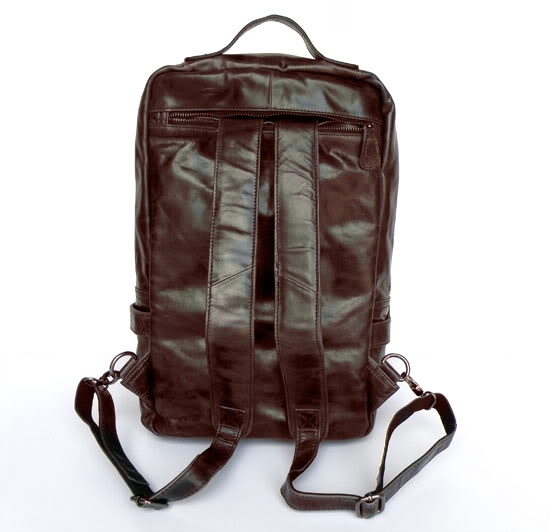 Zaino in pelle verde oliva multiuso - 5