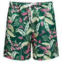 Schwimmshorts in Waldgrün und Pink mit Blumenmuster Schwimmshorts in Waldgrün und Pink mit Blumenmuster