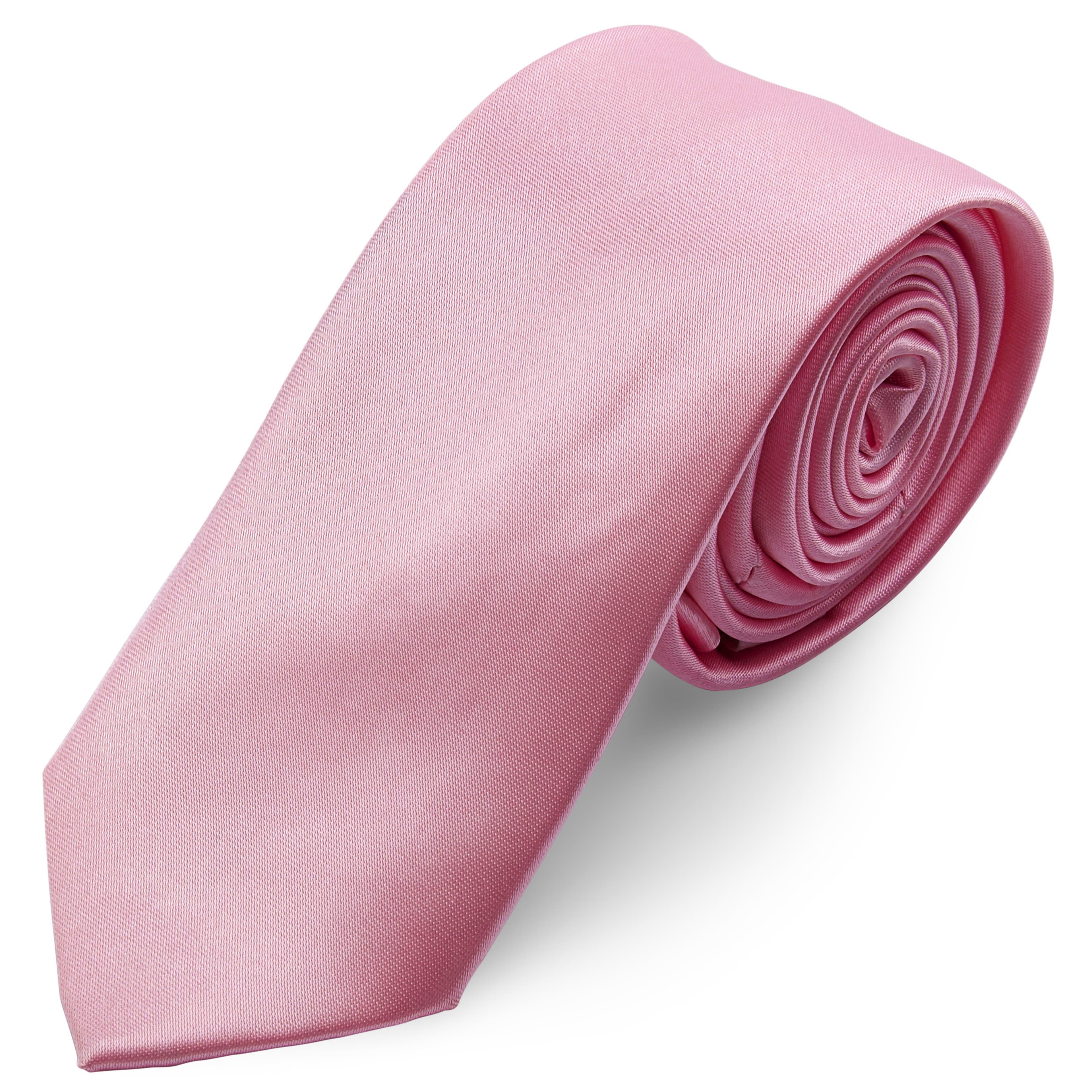 Basic Shiny Baby Pink Polyester Tie