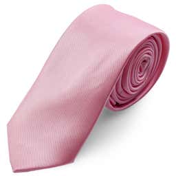Glänzende Babyrosa Basic Krawatte 6 cm