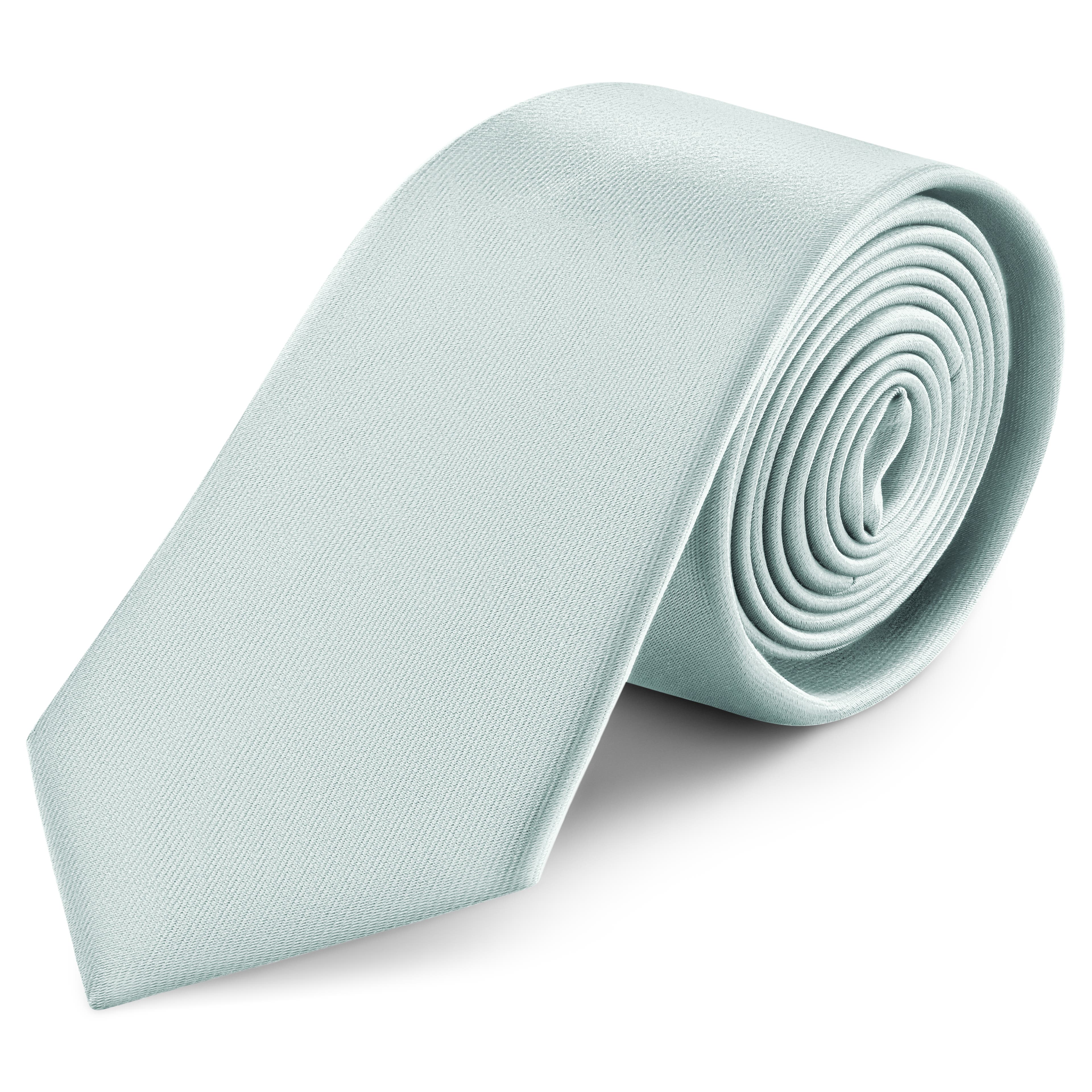Jeges kék szatén nyakkendő - 8 cm