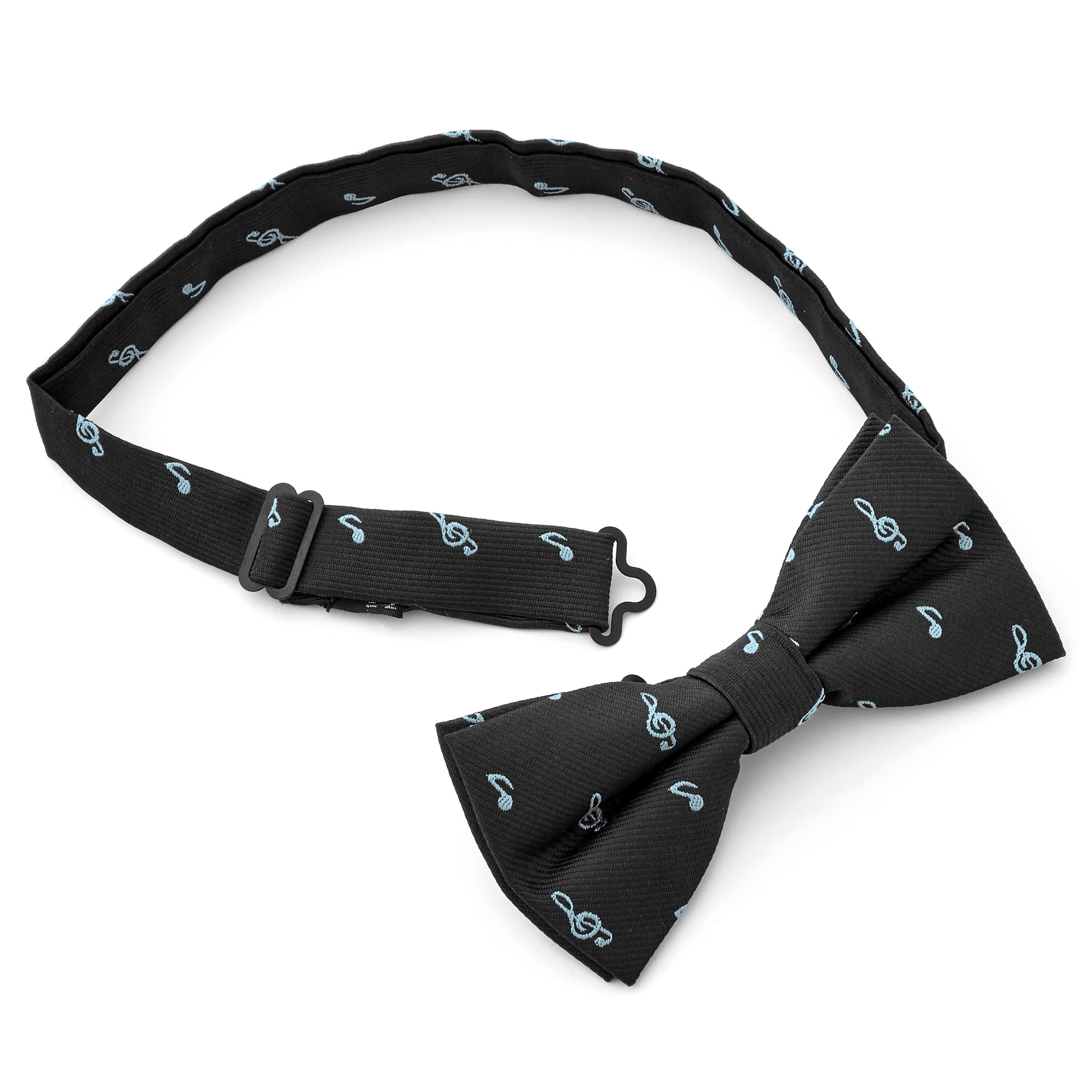 Black Musical Clip-On Pre-Tied Bow Tie - 3