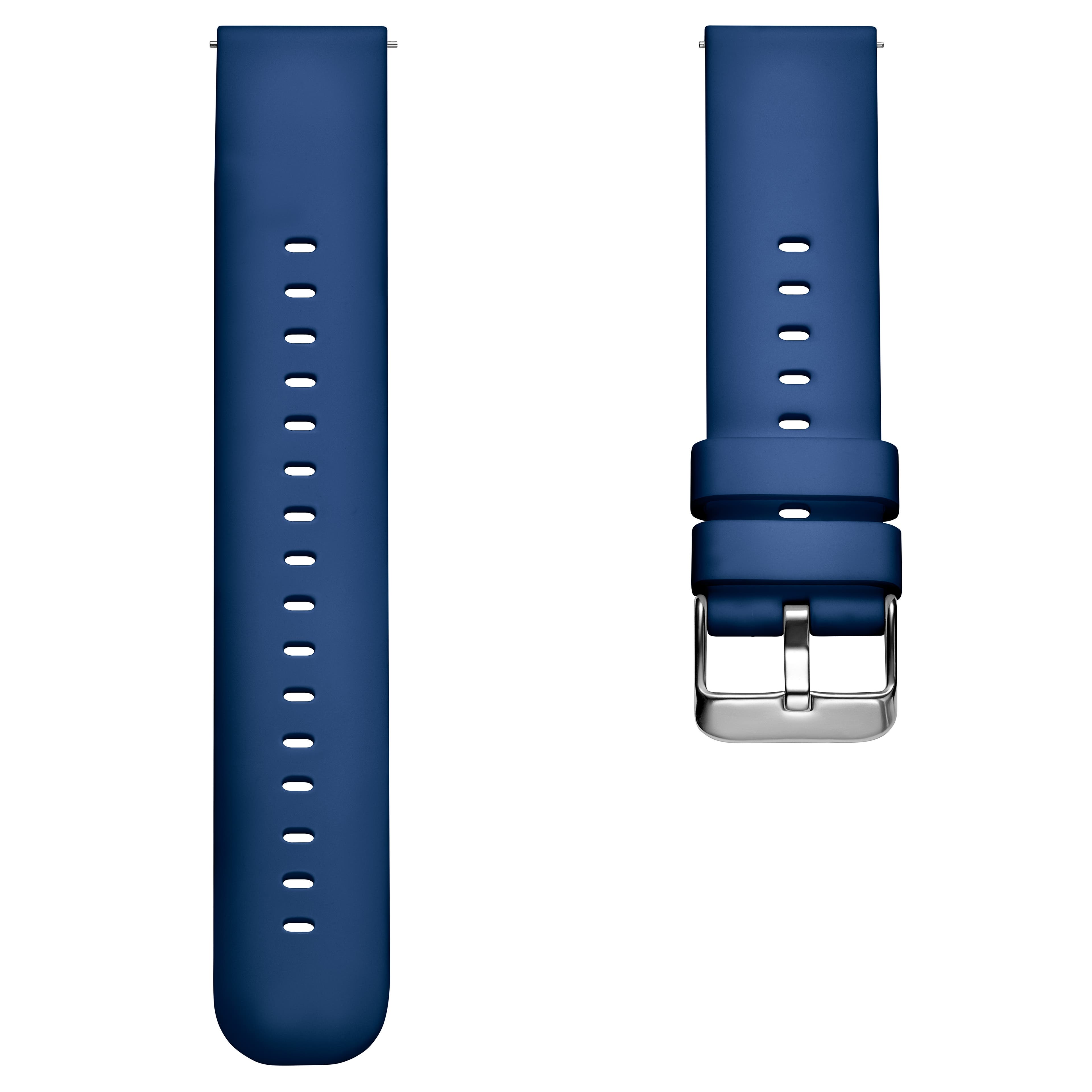 Синя силиконова каишка с пружинни щифтове 22 мм